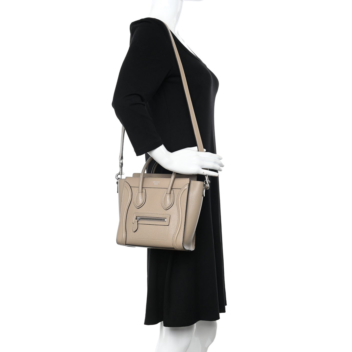 Drummed Calfskin Nano Luggage Dune