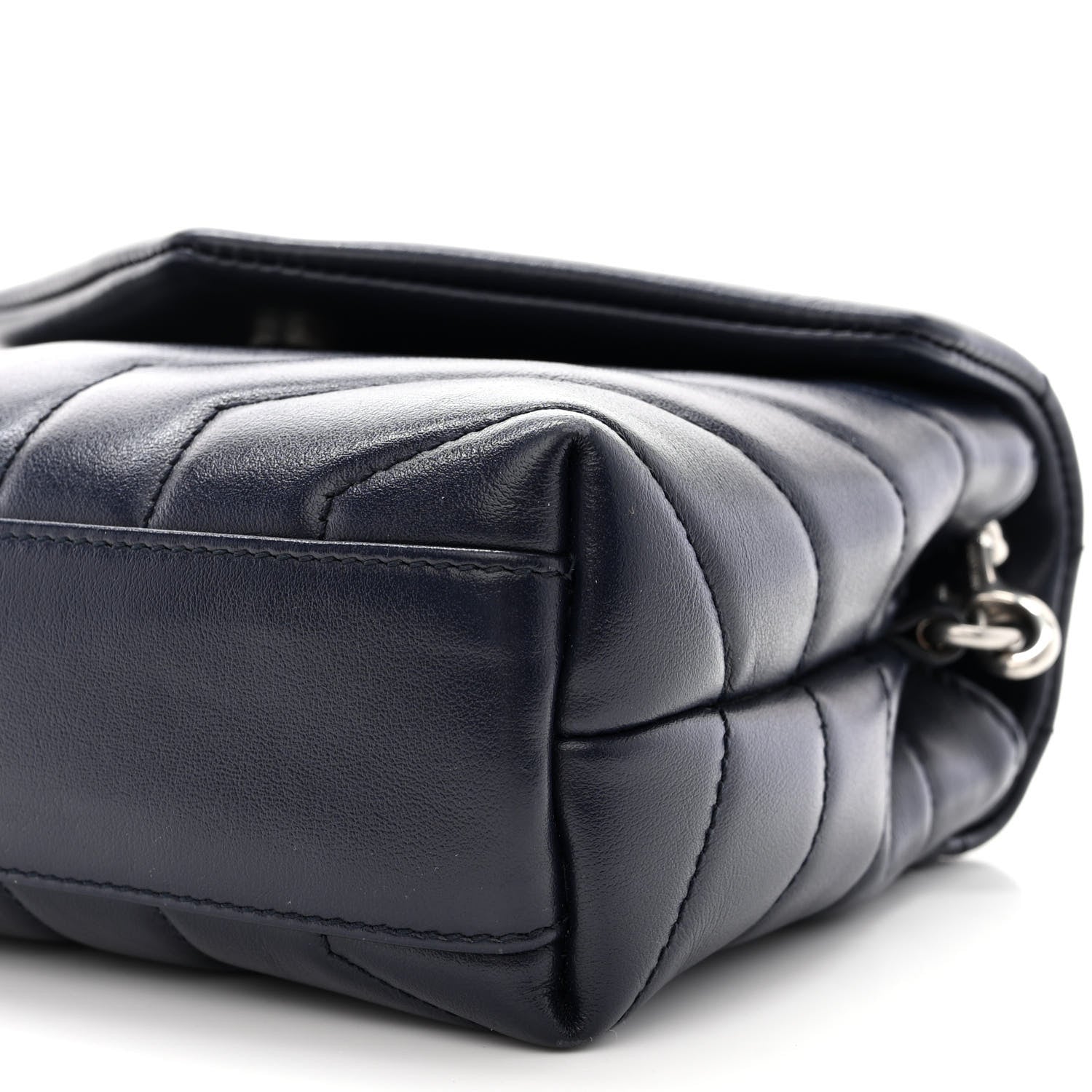 Saint Laurent Calfskin Y Quilted Monogram Toy Loulou Chain Satchel Medium Blue 10 of 13