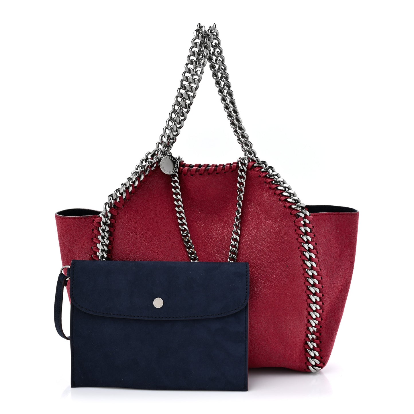 Shaggy Deer Falabella Reversible Mini Fold Over Tote Red Navy