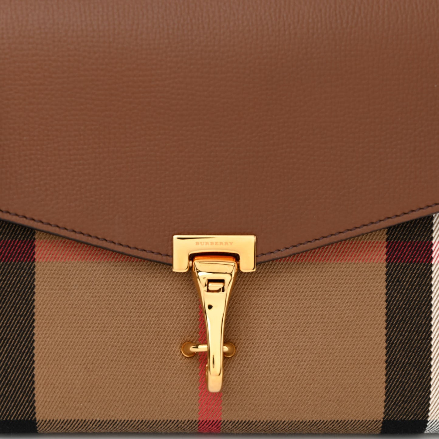 Derby Calfskin House Check Small Macken Crossbody Bag Tan