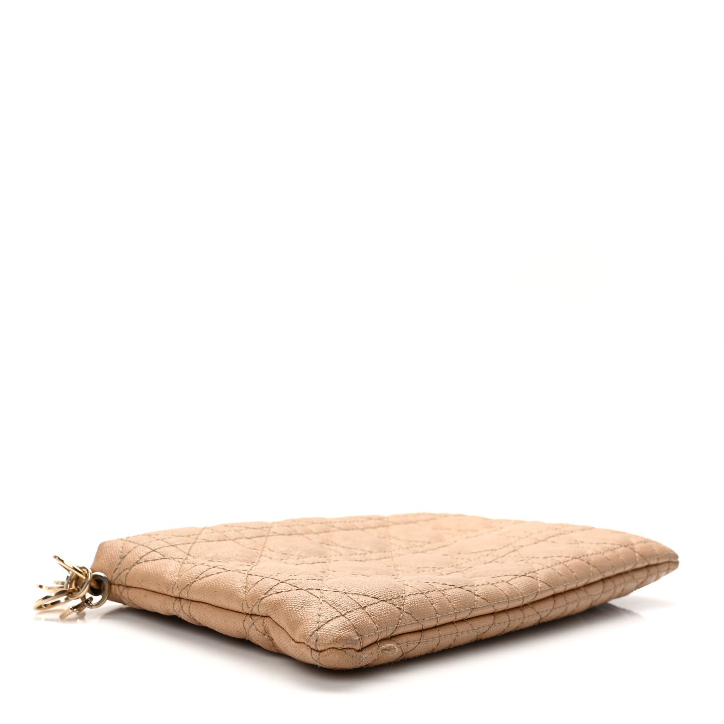 Coated Canvas Cannage Panarea Pouch Beige