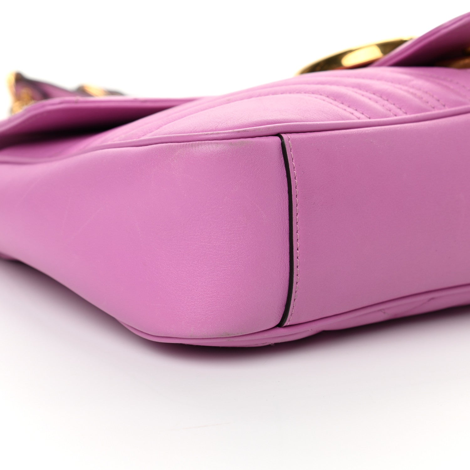 Gucci Calfskin Matelasse Medium GG Marmont Shoulder Bag Candy Mousse 9 of 16