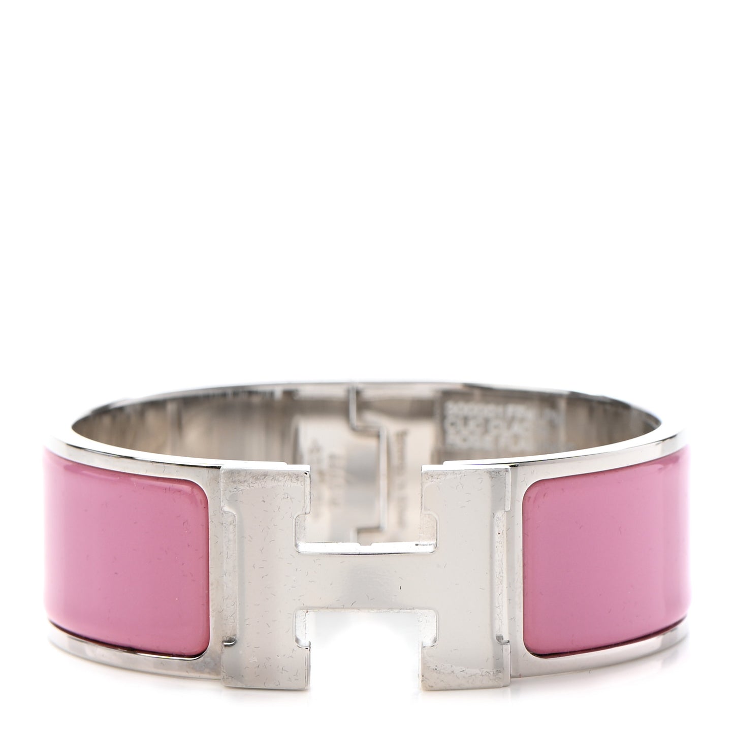 Enamel Wide Clic Clac H Bracelet PM Rose Flamingo