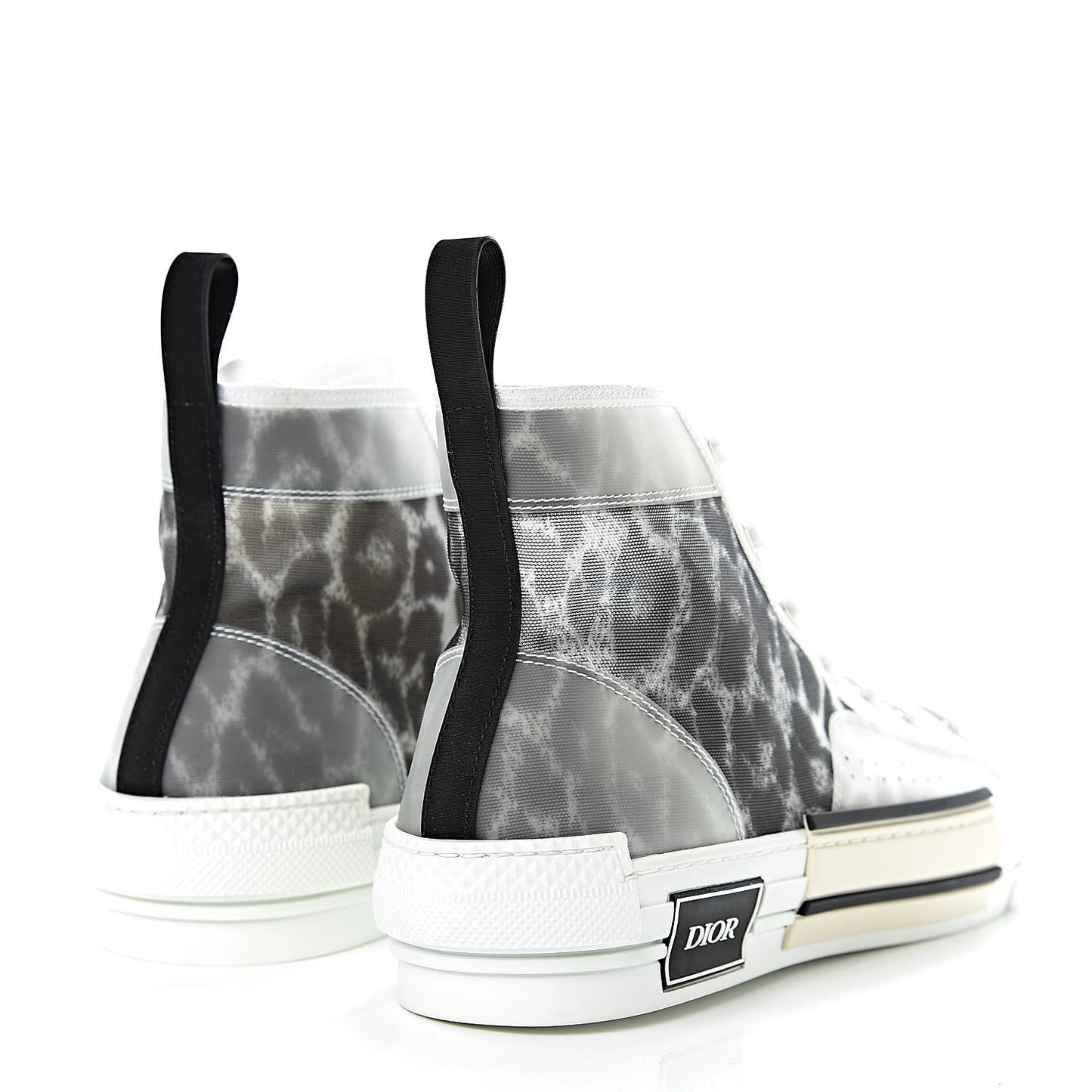 Canvas Leopard Print Mens B23 High Top Sneakers 43 White