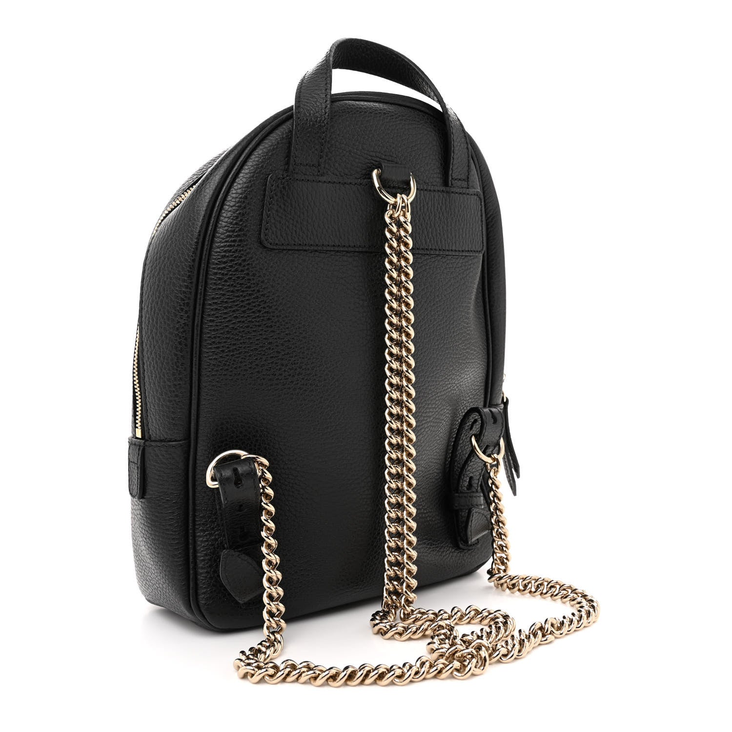 Gucci Pebbled Calfskin Soho Chain Backpack Black 3 of 11
