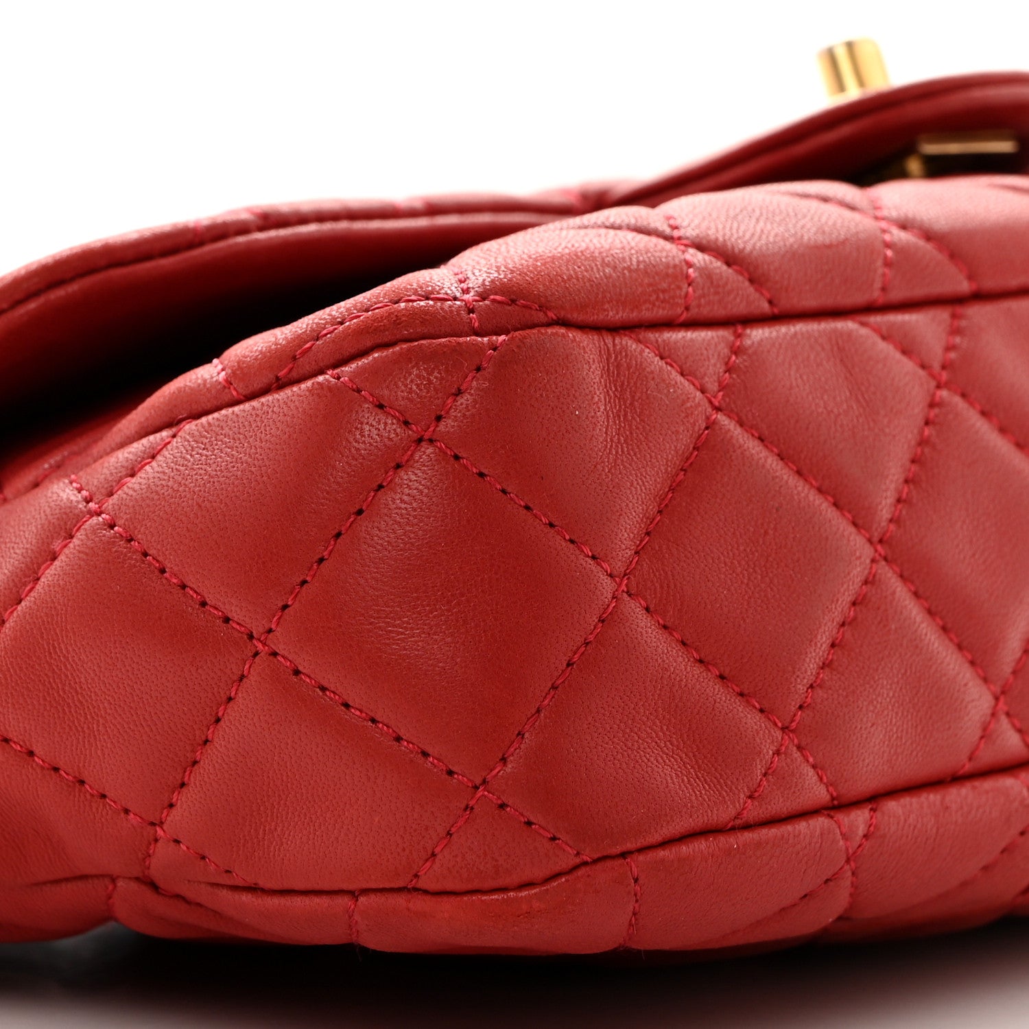 Chanel Lambskin Quilted Medium Cruise Charm Single Flap Red 9 of 11
