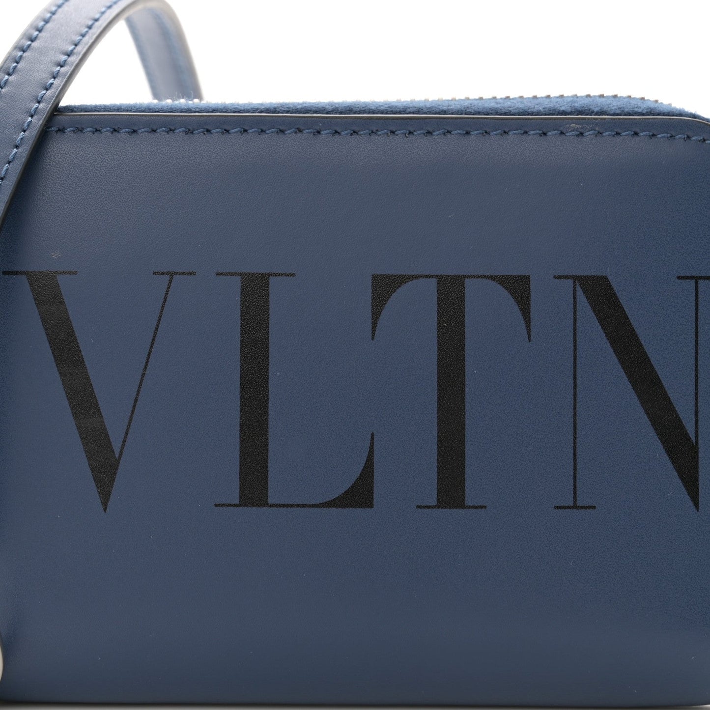Calfskin VLTN Print Wallet Crossbody Bag Navy