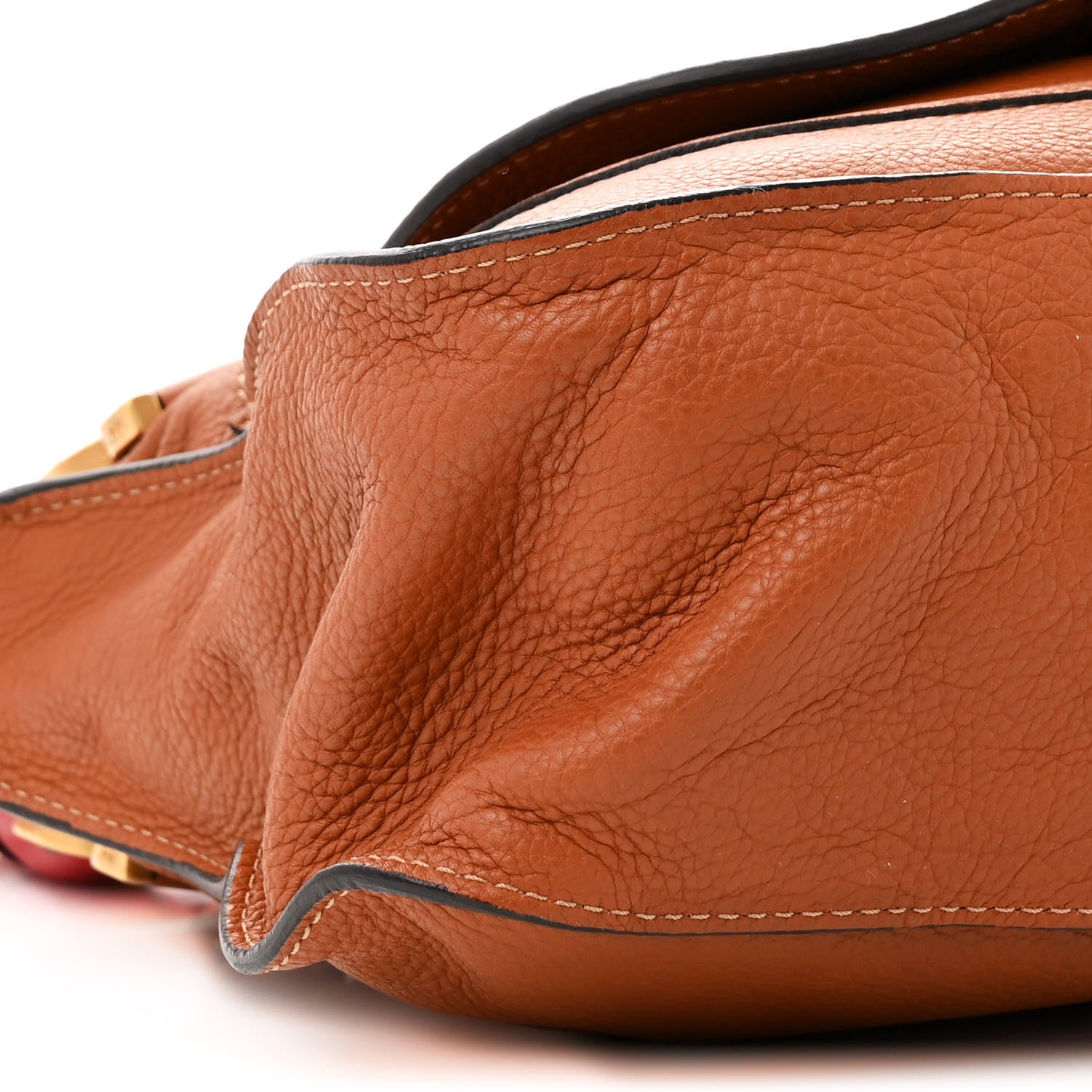 Chloe Calfskin Medium Marcie Satchel Tan Plaid Red 9 of 21