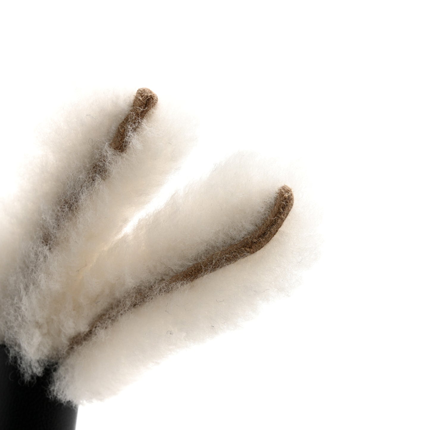Milo Lambskin Shearling Budy Charm Black