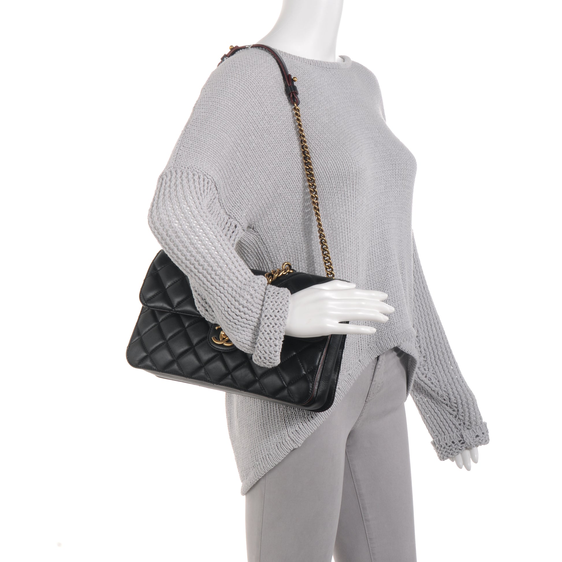 Chanel Calfskin Quilted Large Perfect Edge Flap Black 2 of 10