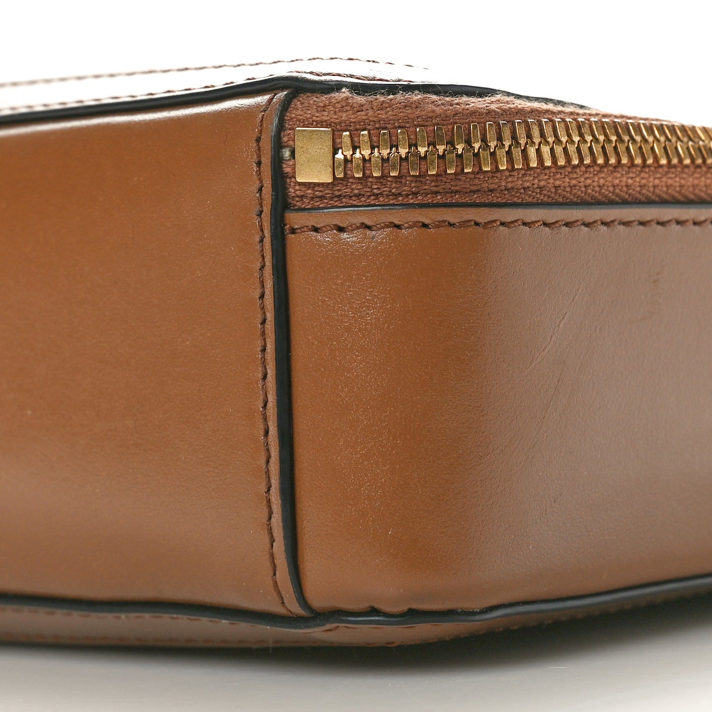 Canvas Calfskin Allover Messenger Bag Beige Brown