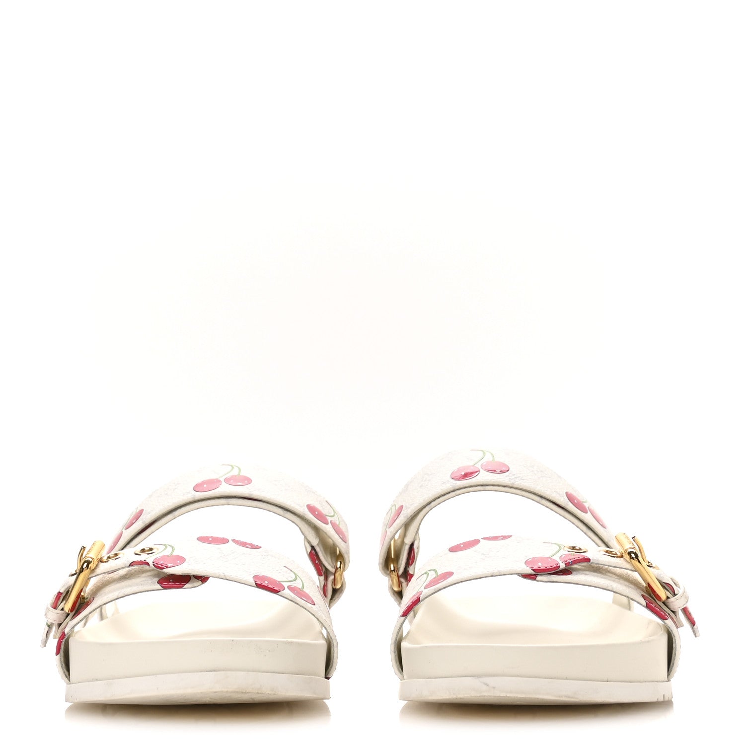 Louis Vuitton LV X TM Monogram Cerises Bom Dia Comfort Mule Sandals 42 White 3 of 9