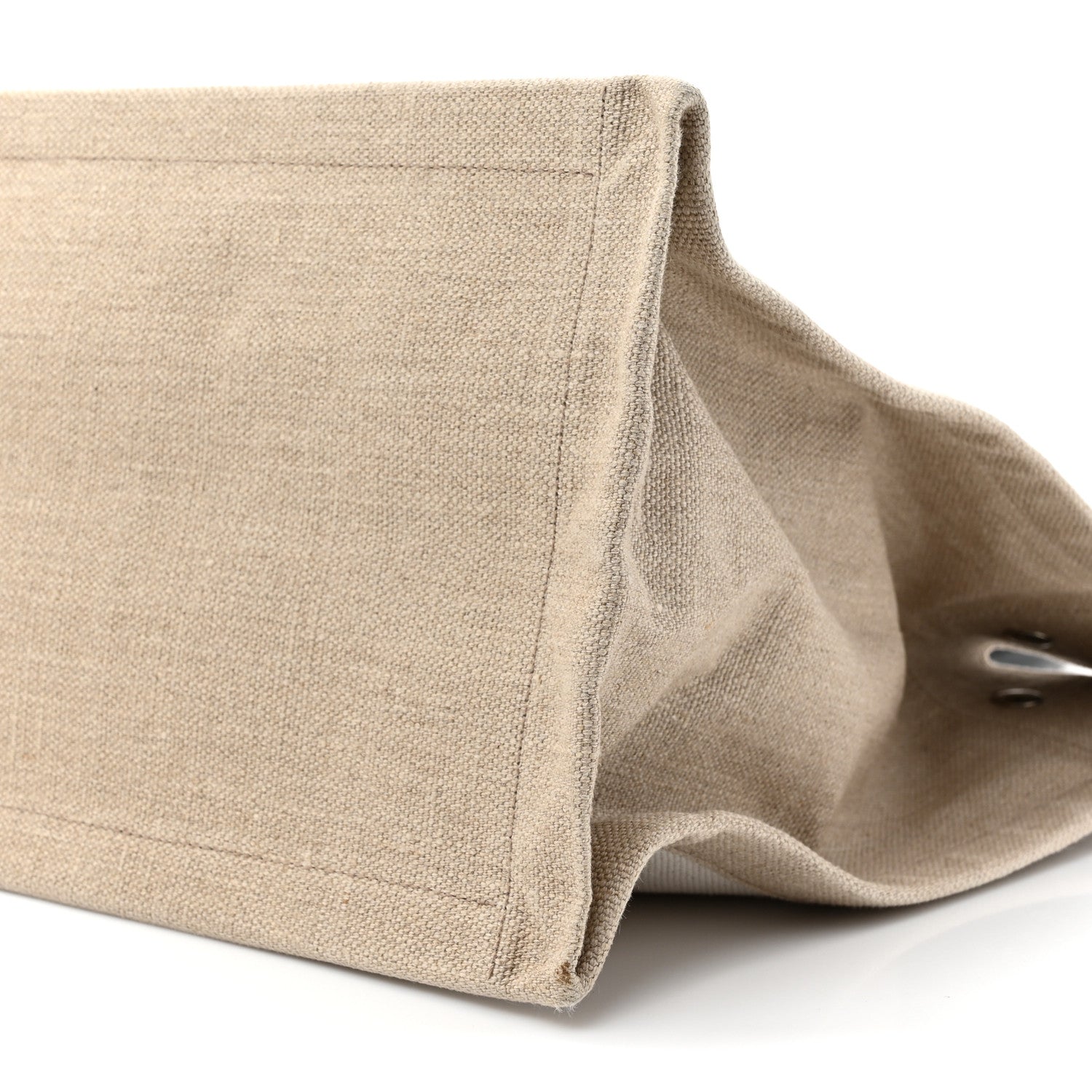 Saint Laurent Linen Calfskin Small Rive Gauche Tote Optic White 9 of 13