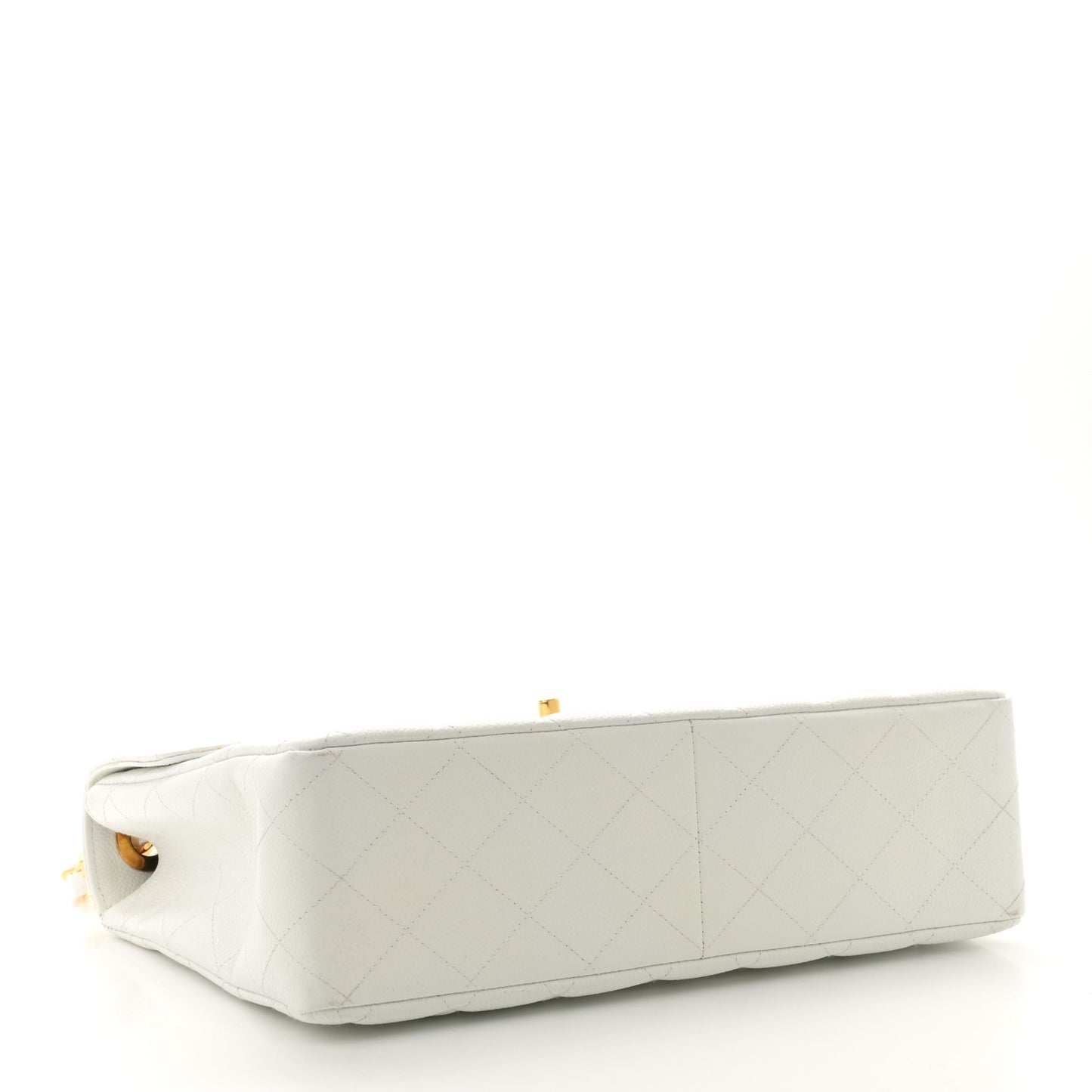Caviar Quilted Jumbo Single Flap White