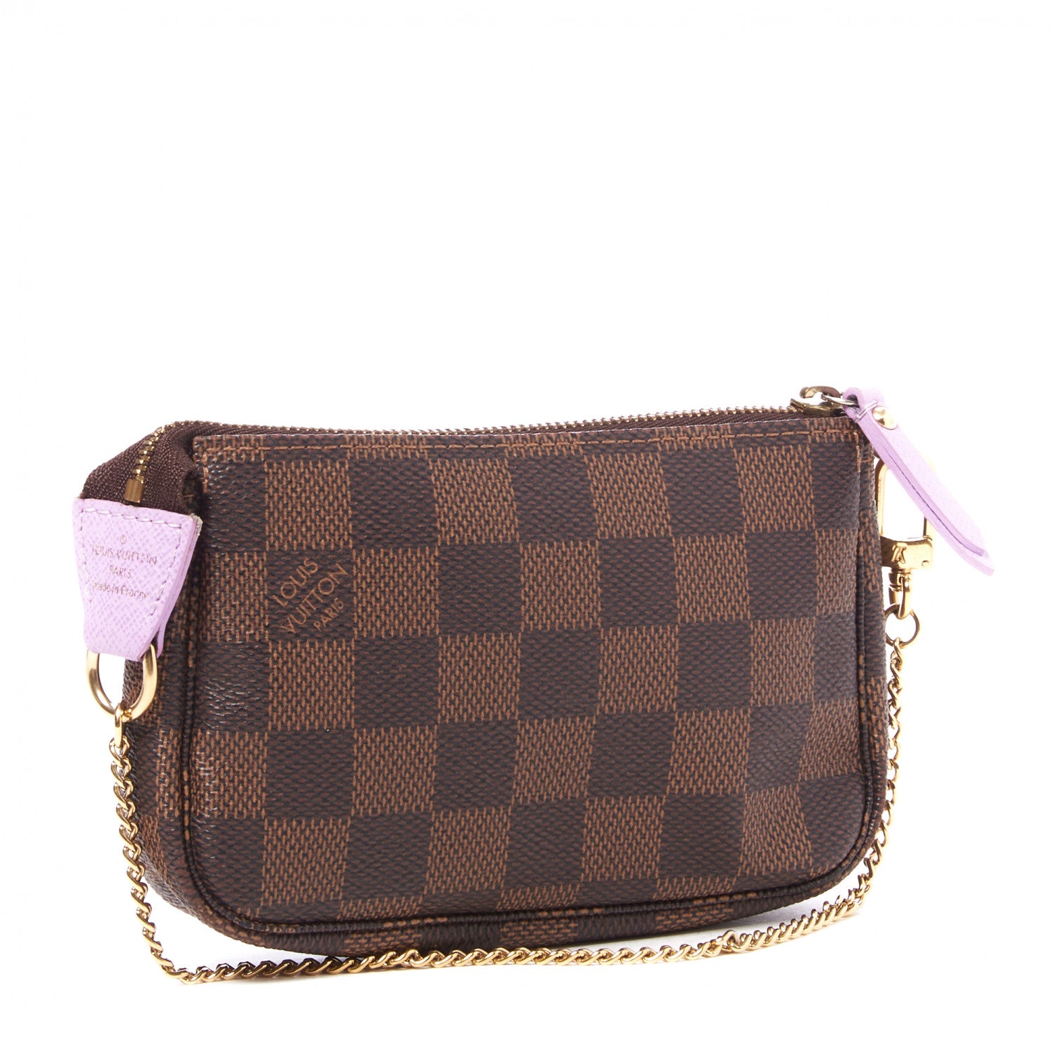 Louis Vuitton Damier Ebene Illustre Mini Pochette Accessories Violet 2 of 7