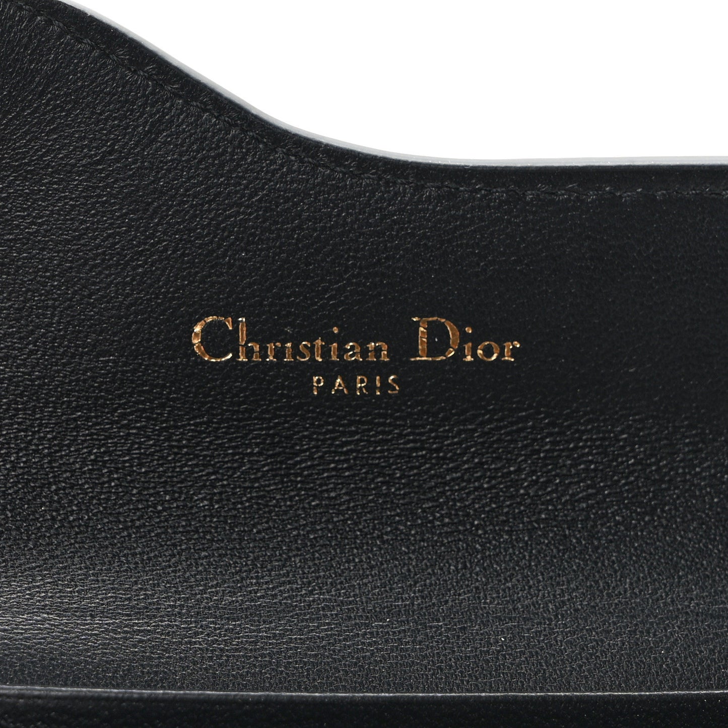 Grained Calfskin Saddle Card Holder Black
