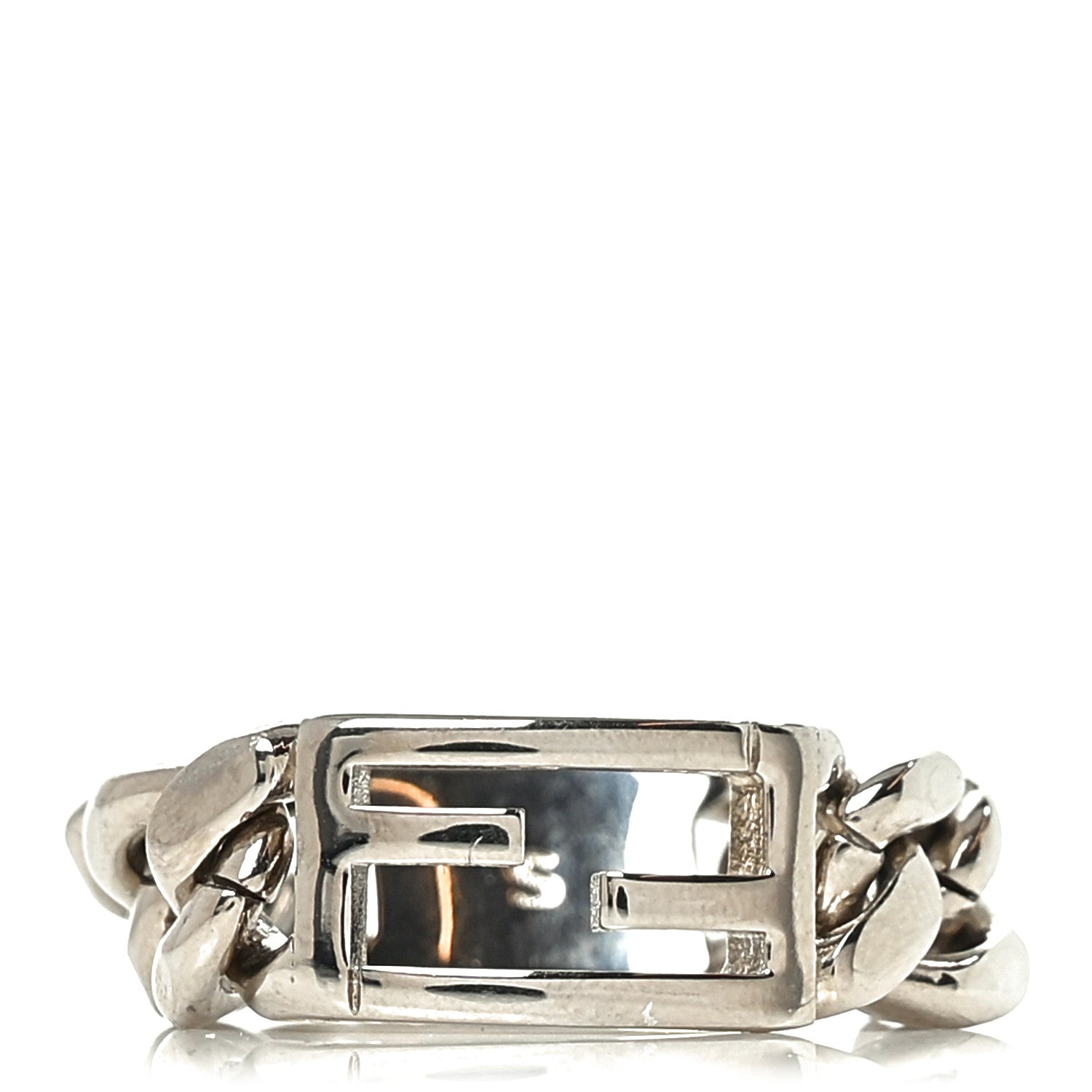 FENDI FFリング　シルバー　S Fendi Metal FF Chain Ring S Silver 1889414 – FASHIONPHILE