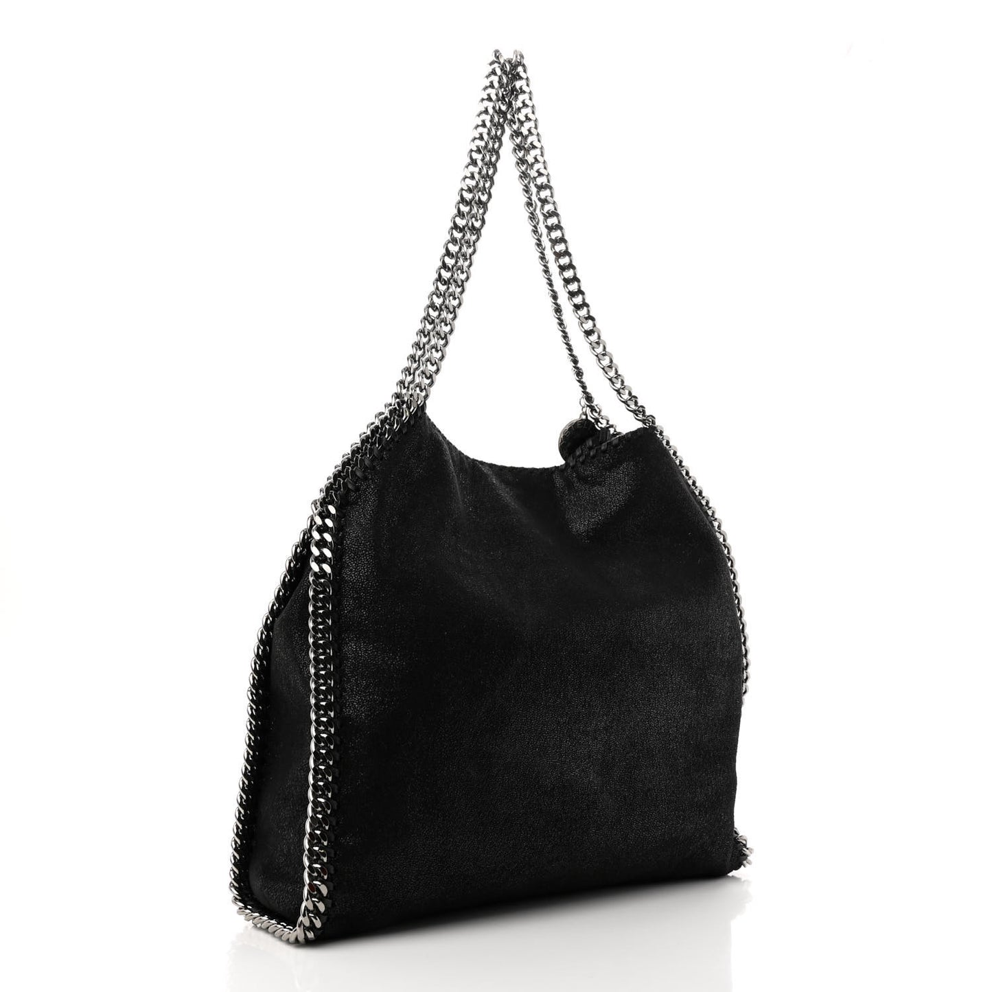 Shaggy Deer Small Falabella Fold Over Tote Black