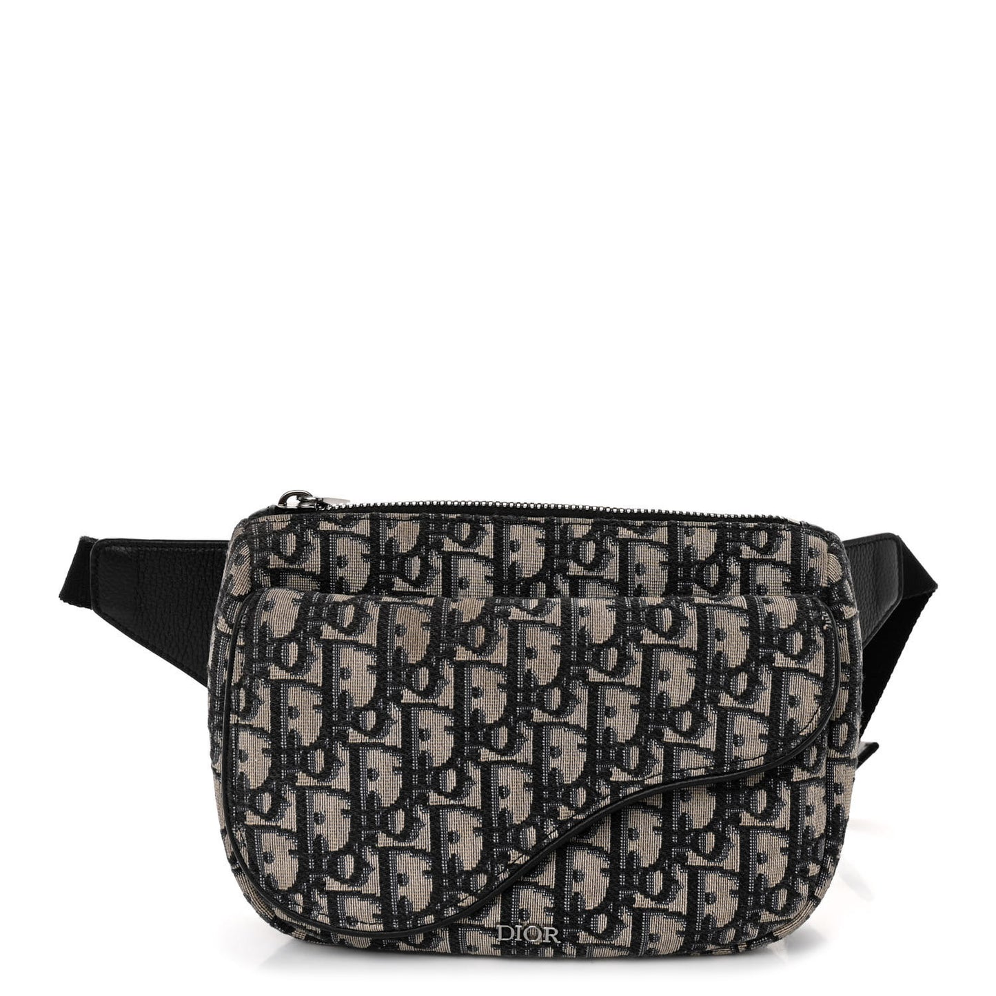 Oblique World Tour Saddle Belt Bag Beige Black
