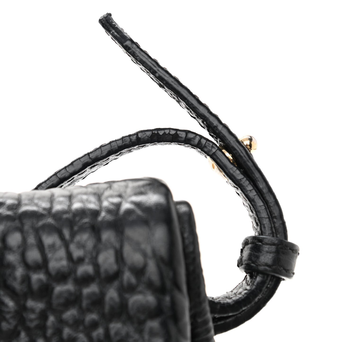 Signature Grain Calfskin Check Embossed Medium Balmoral Clutch Bag Black