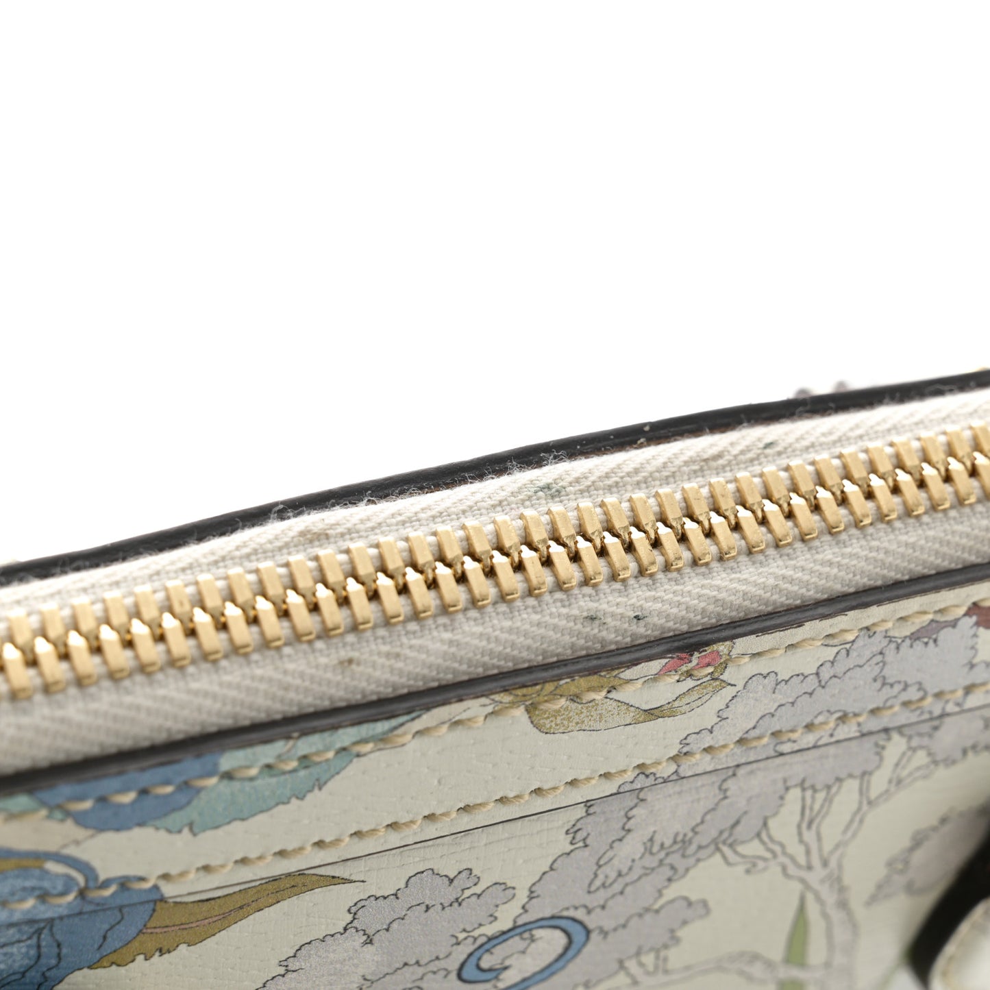 New Shangai Calfskin Tiger Savanah Web Small Horsebit 1955 Top Handle Bag Chalky White Multicolor