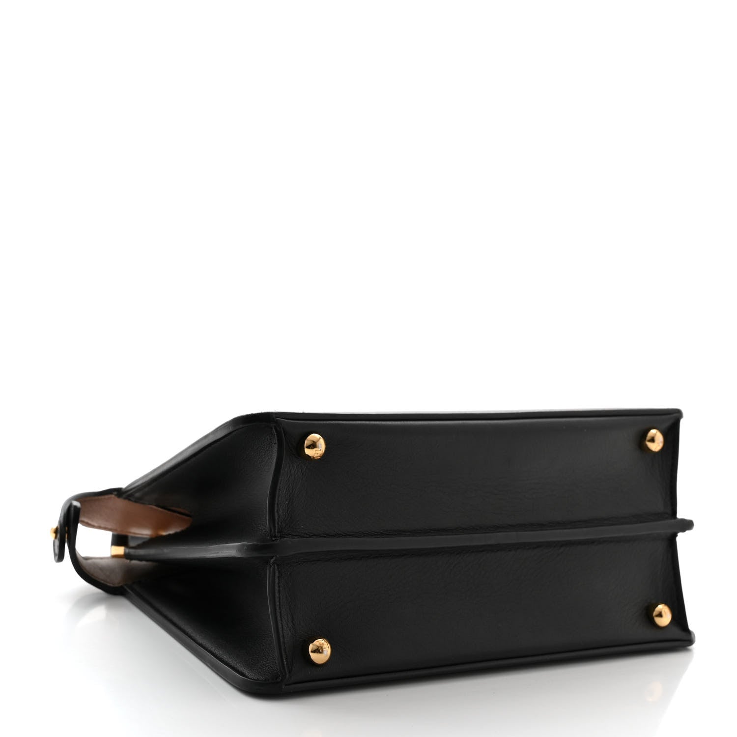 Fendi Vitello Seta Nappa Bi-Color Small Peekaboo I SEE U Satchel Black Light Rose Tortora 4 of 11