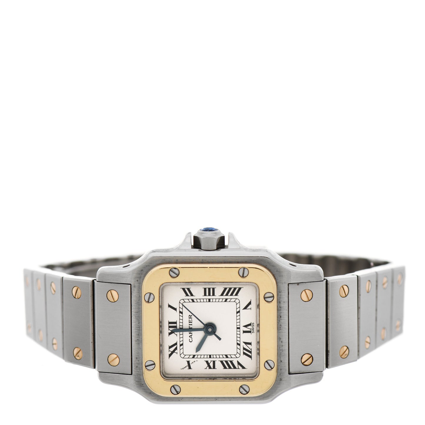 Stainless Steel 18K Yellow Gold 24mm Santos De Cartier Galbee Automatic Watch