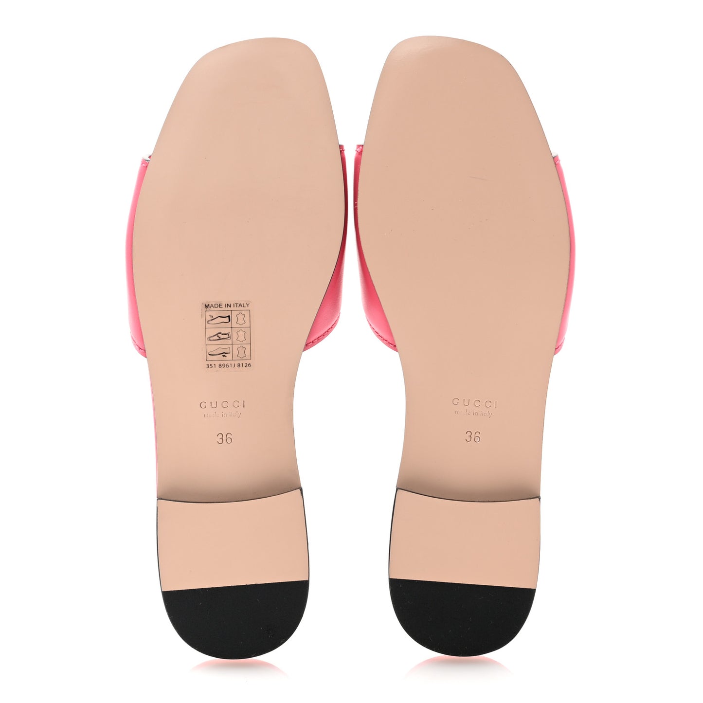 Cosmos Softy Calfskin Interlocking G Cut Out Slide Sandals 36 Rhodamine Pink