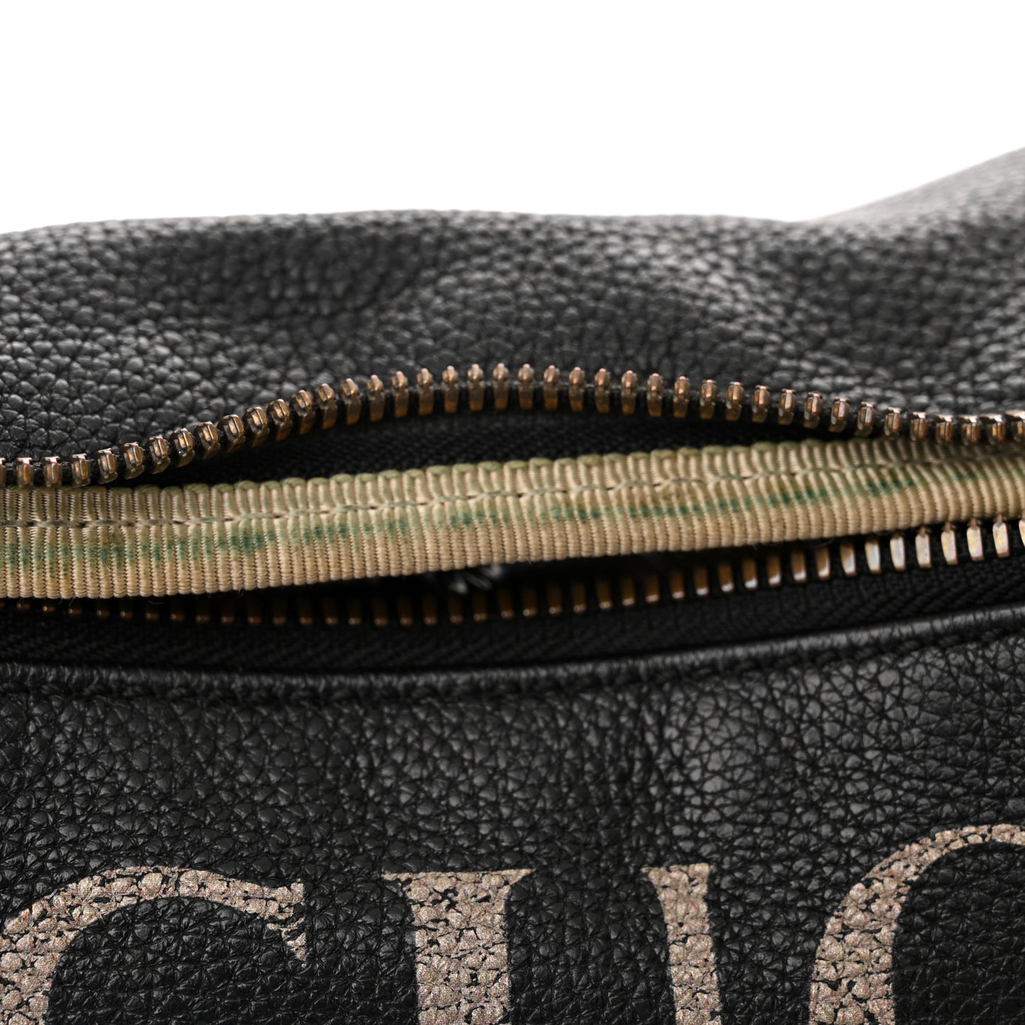 Grained Calfskin Coco Capitan Logo Belt Bag Black