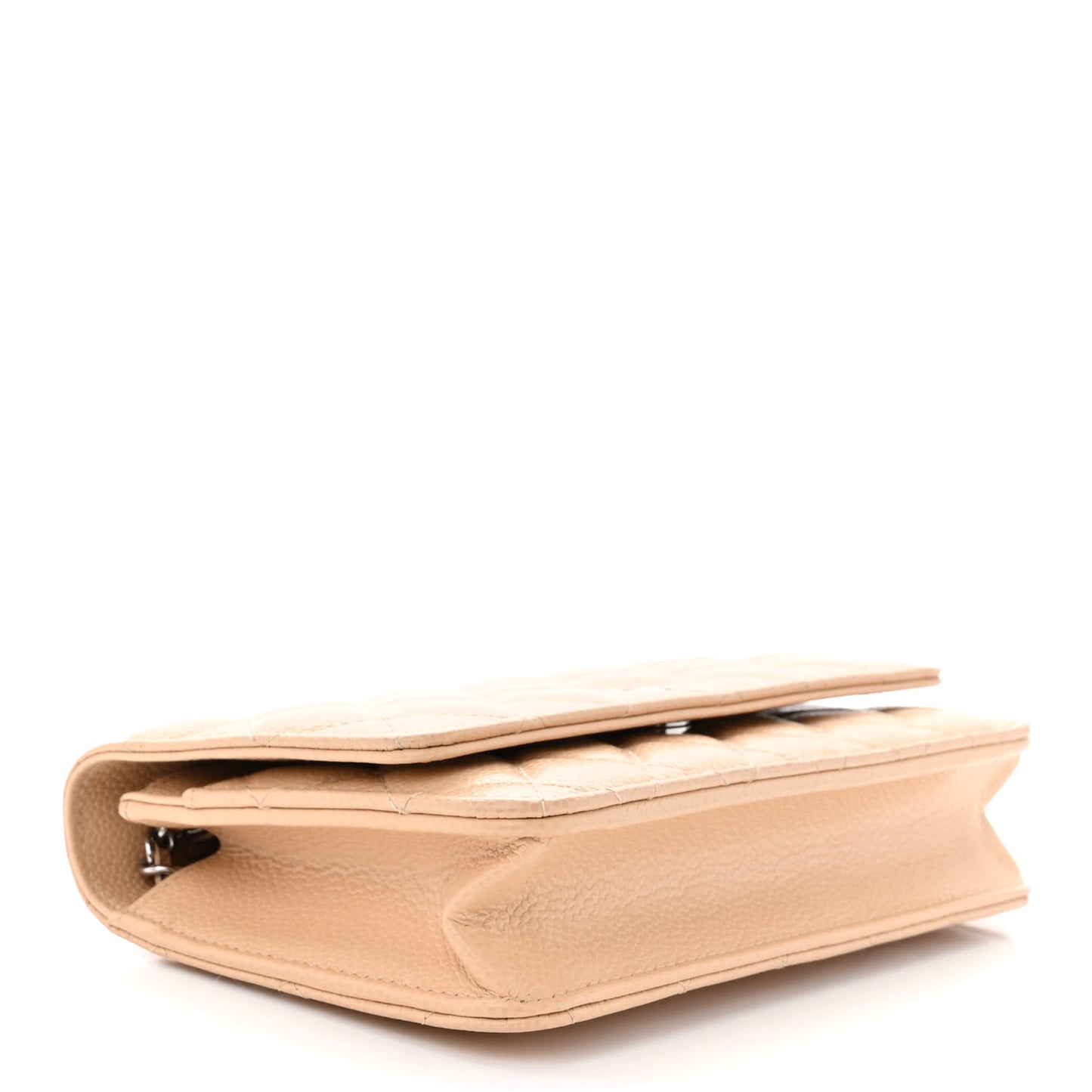 Caviar Quilted Wallet on Chain WOC Beige Clair