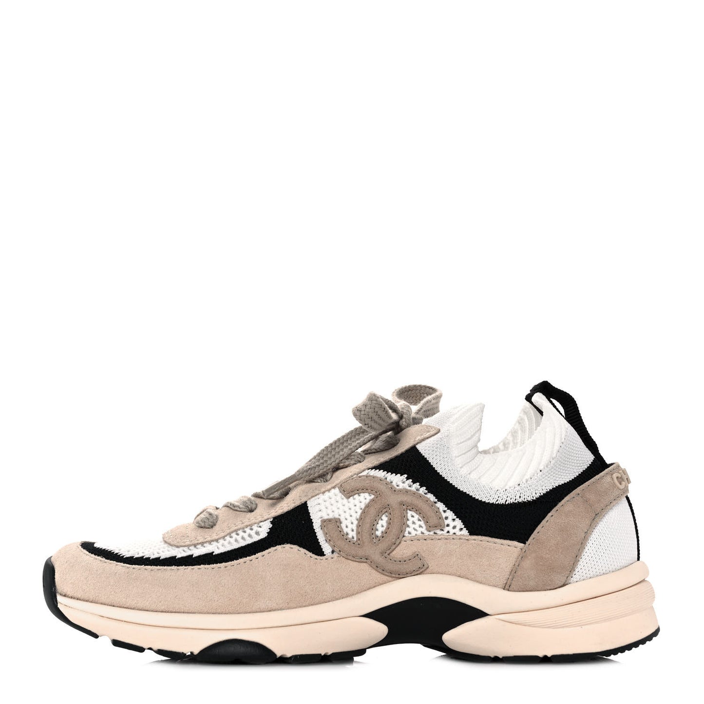 Mesh Suede Fabric Womens CC Sneakers 39 Light Pink White Black