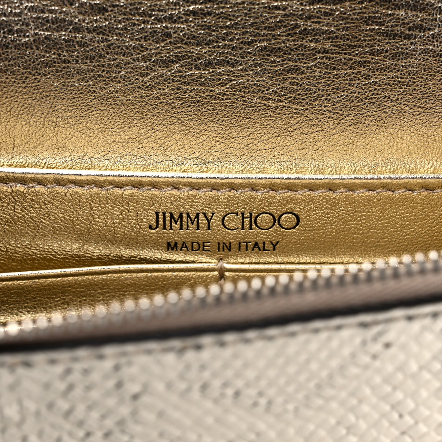 Metallic Calfskin Snake Embossed Palace Crossbody Champagne Silver