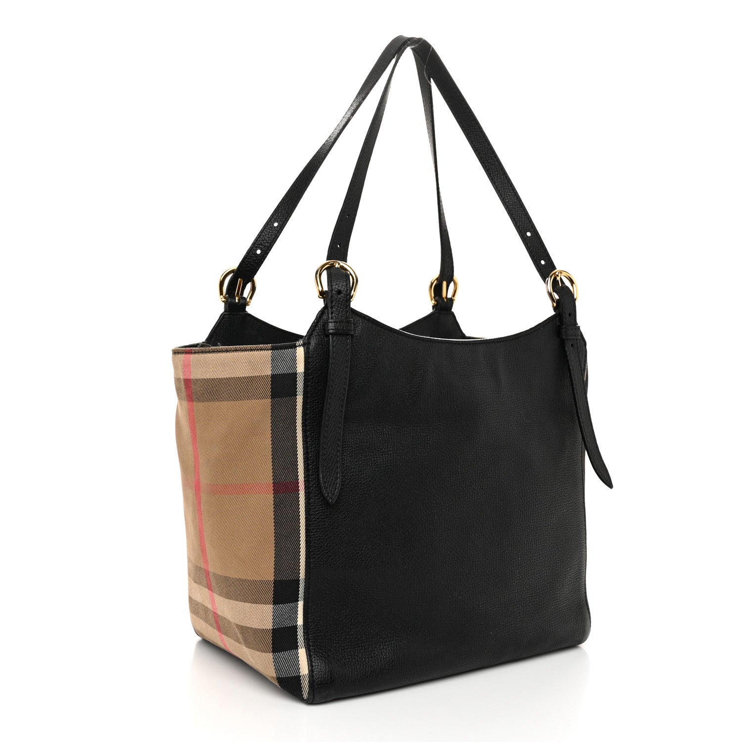 Burberry Grainy Calfskin House Check Small Canterbury Black 3 of 13