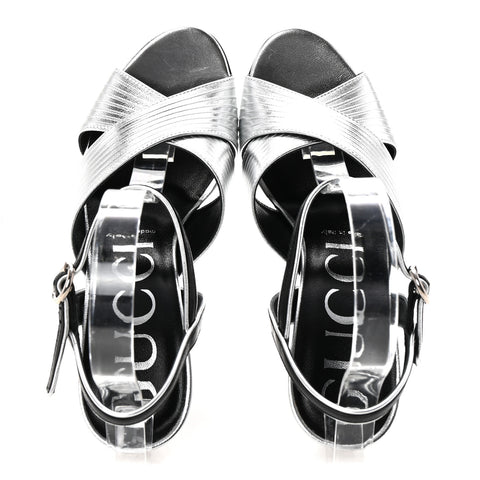 Malaga Kid Webby Crossover High Heel Sandals 37 Silver
