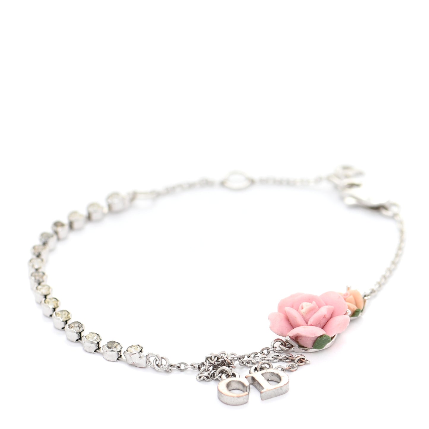 Crystal Flower Bracelet Silver