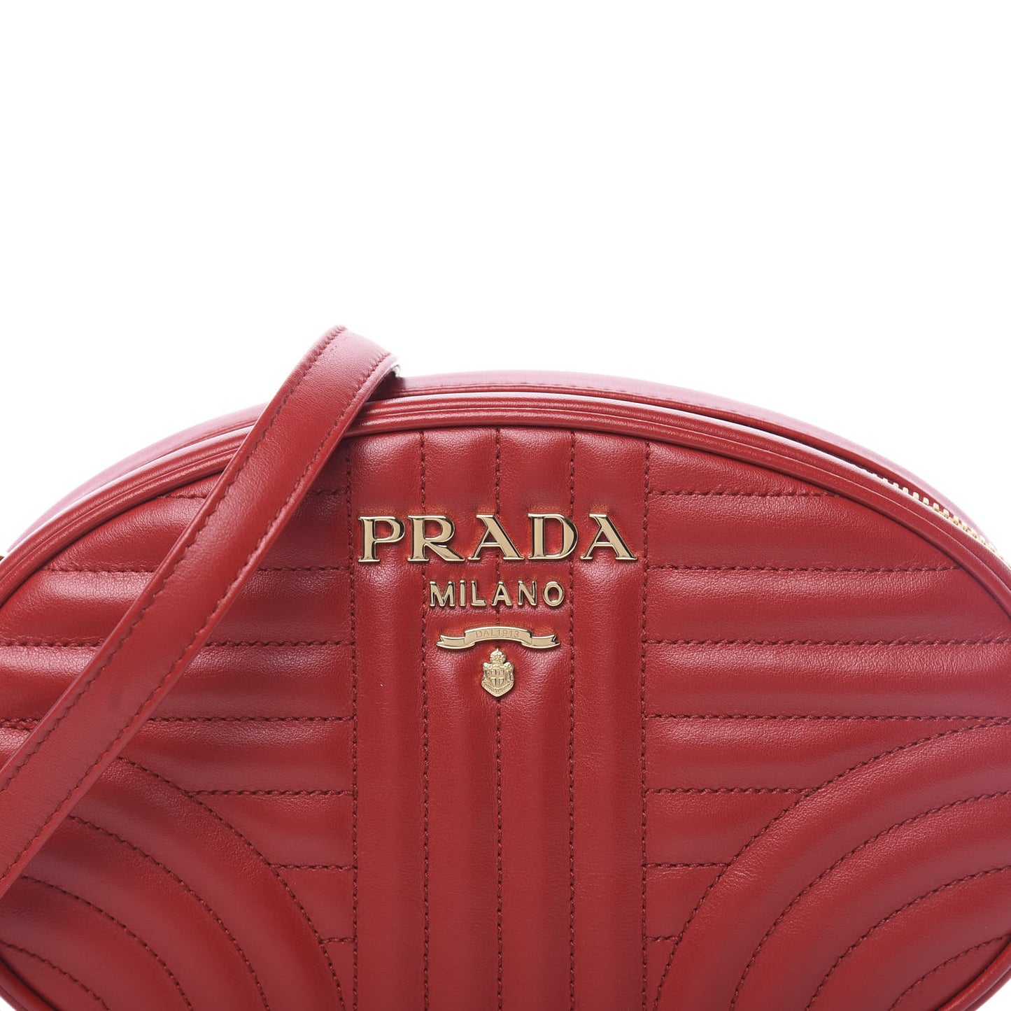 Soft Calfskin Impunture Diagramme Oval Crossbody Bag Fuoco