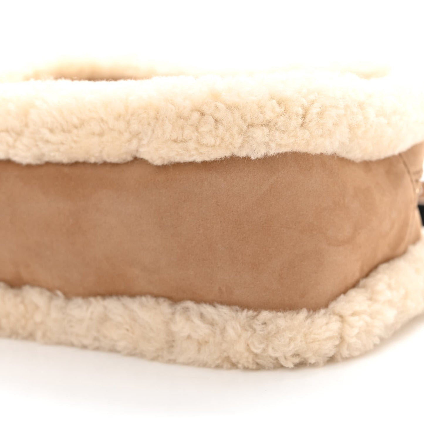 Suede Shearling Lou Belt Bag Natural Tan