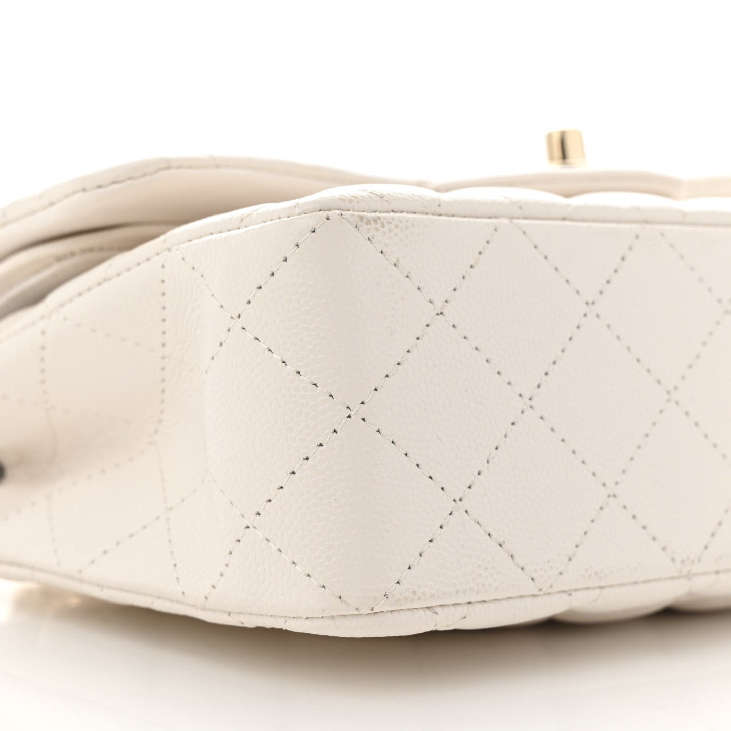 Caviar Quilted Small Double Flap White