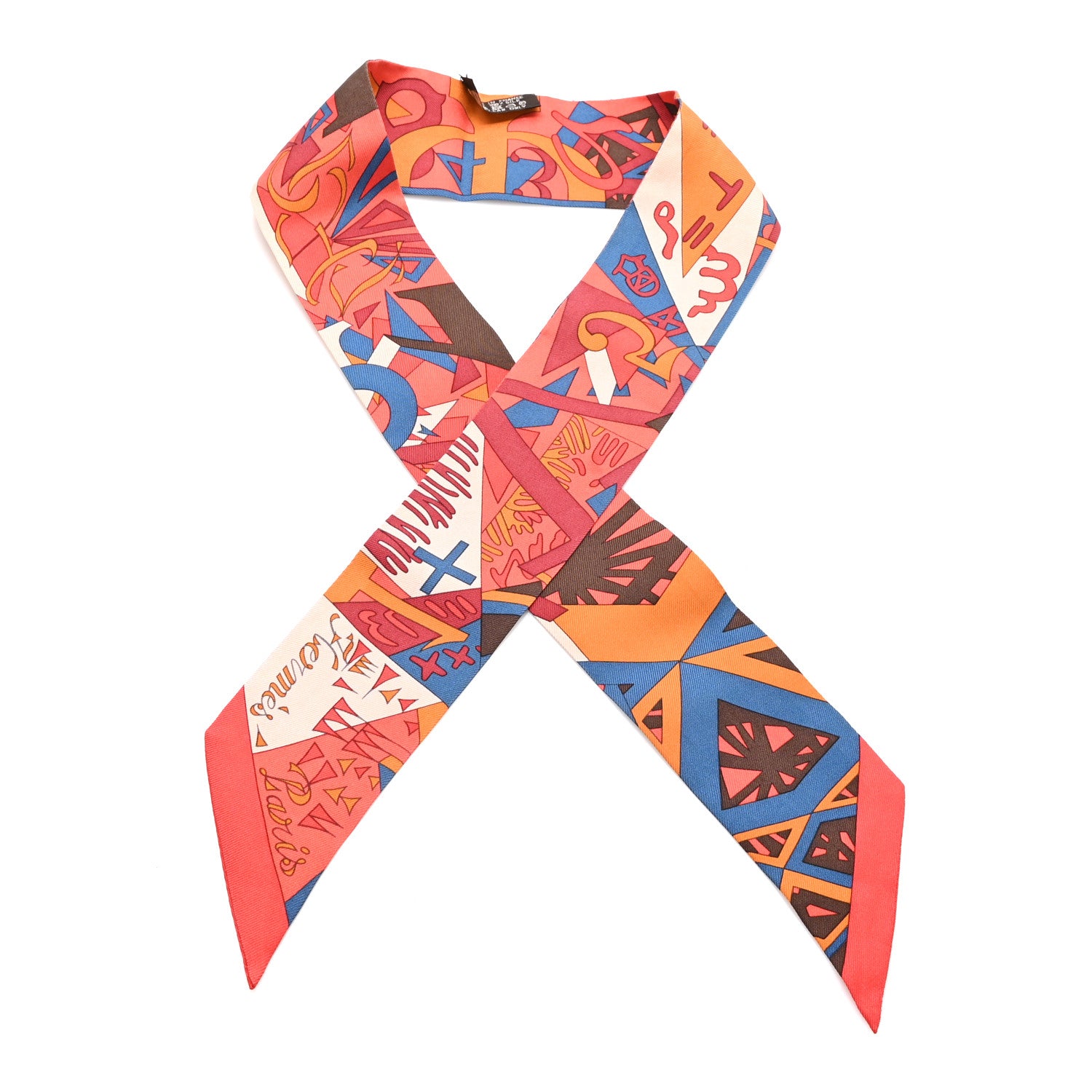 エルメス　HERMES　ツイリー　cordages　コルダージュ　ロープ柄　黄 Hermes Silk Le Nombre D'Or Twilly Orange Corail Jaune Doll 1901223