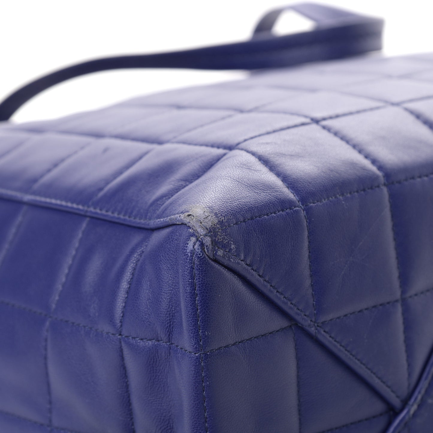 Lambskin Quilted Horizontal Cabas Blue