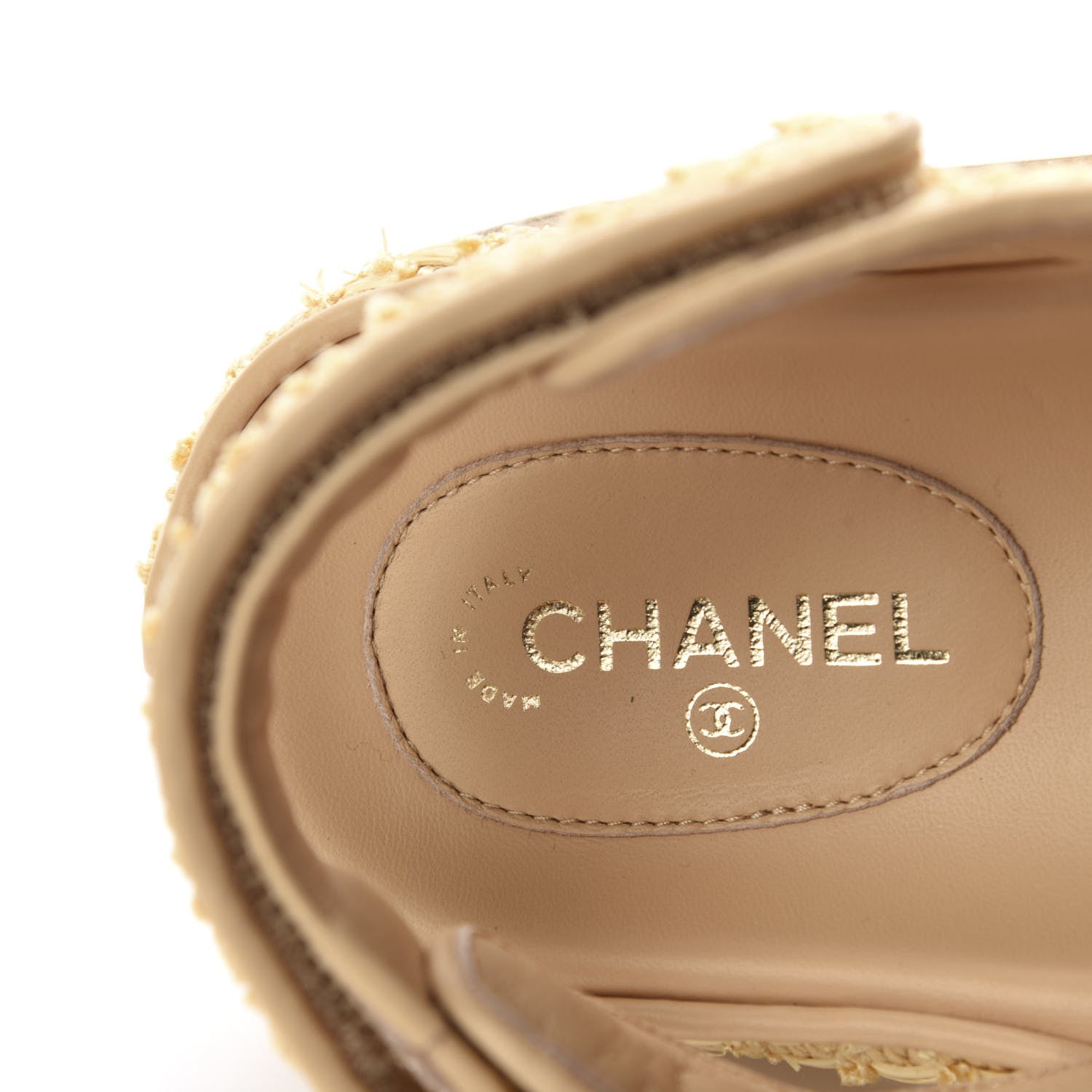 Chanel Braided Fabric Velcro Dad Sandals 40 Beige 8 of 10