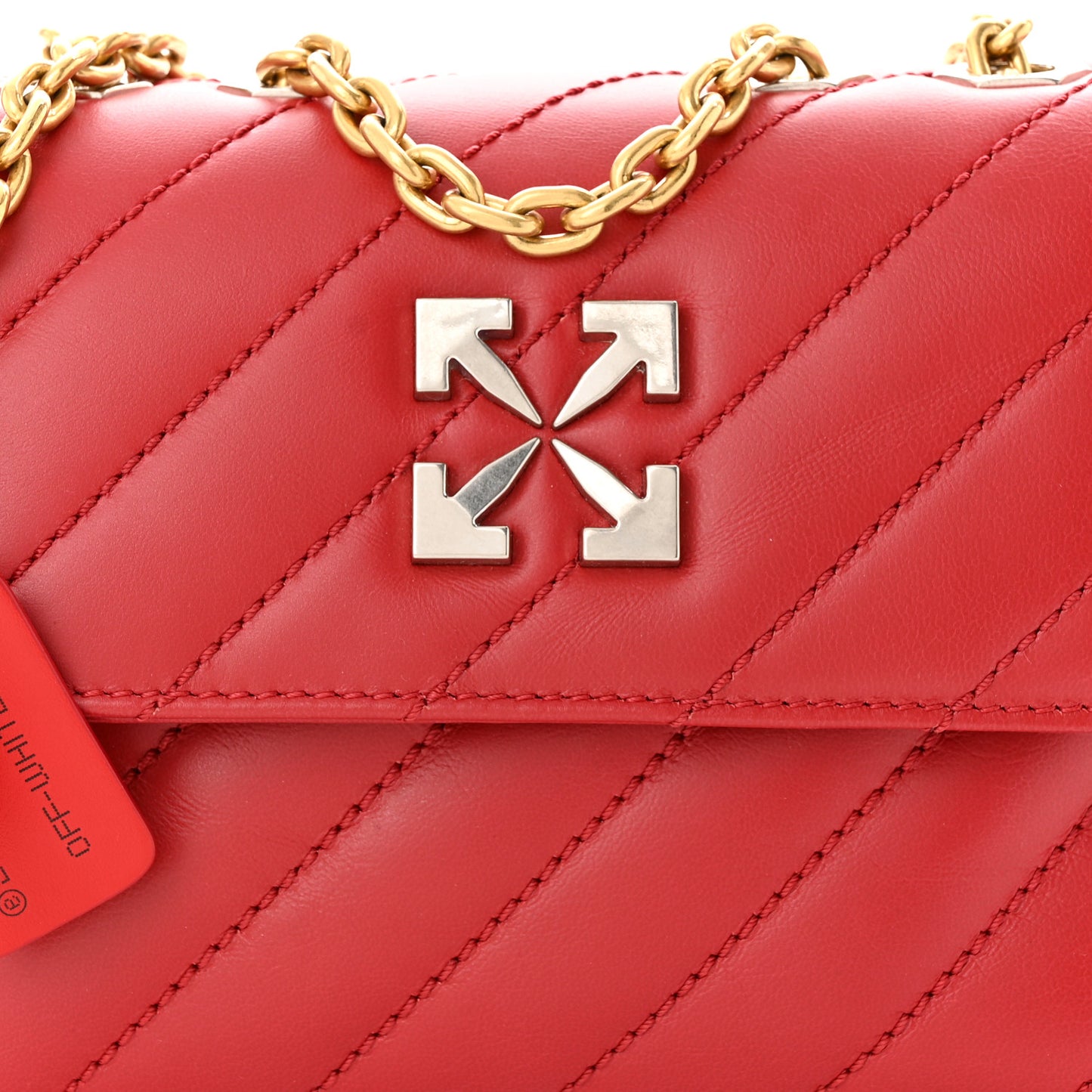 Calfskin Diagonal Quilted Jackhammer 19 Shoulder Bag Red