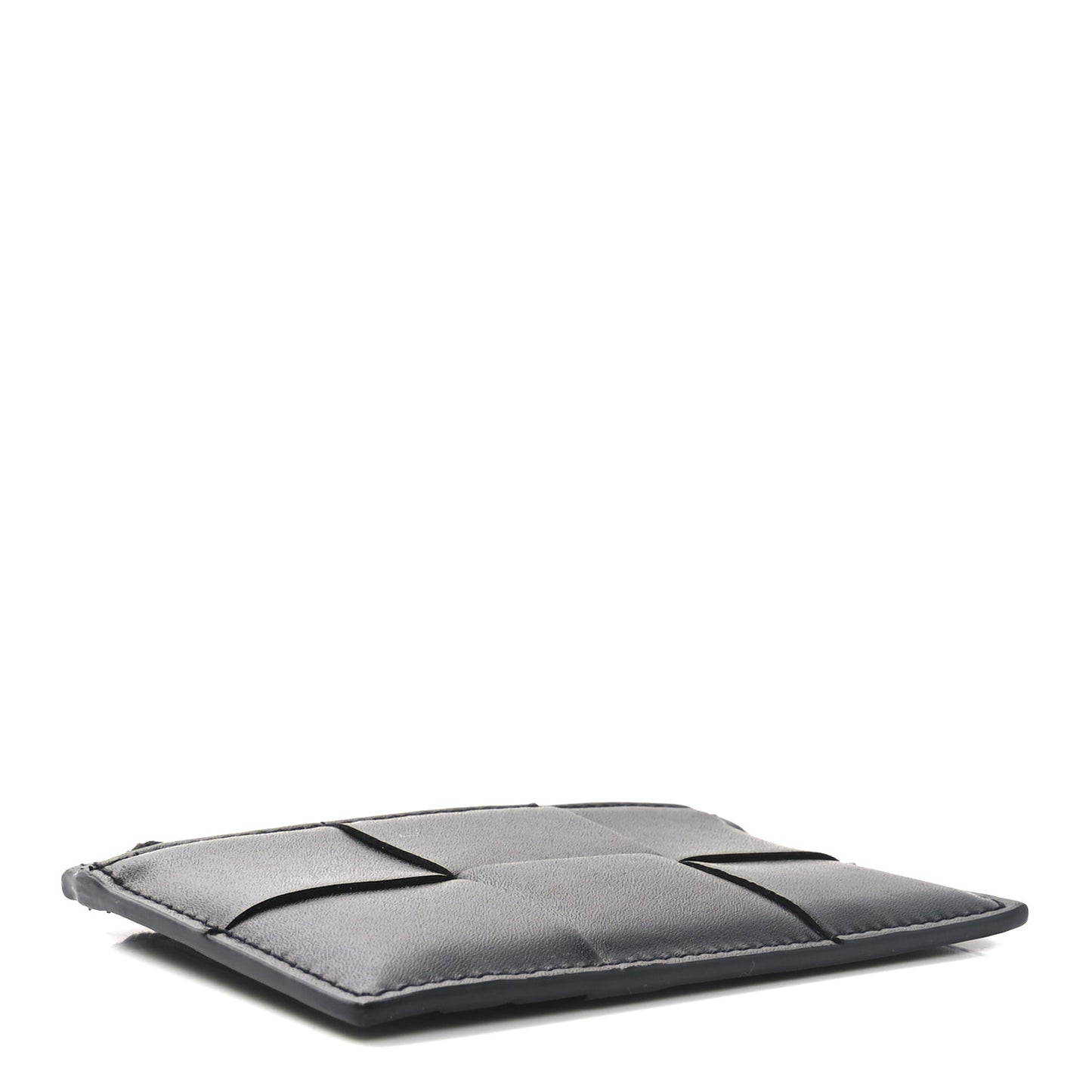 Nappa Maxi Intrecciato Zip Card Holder Black
