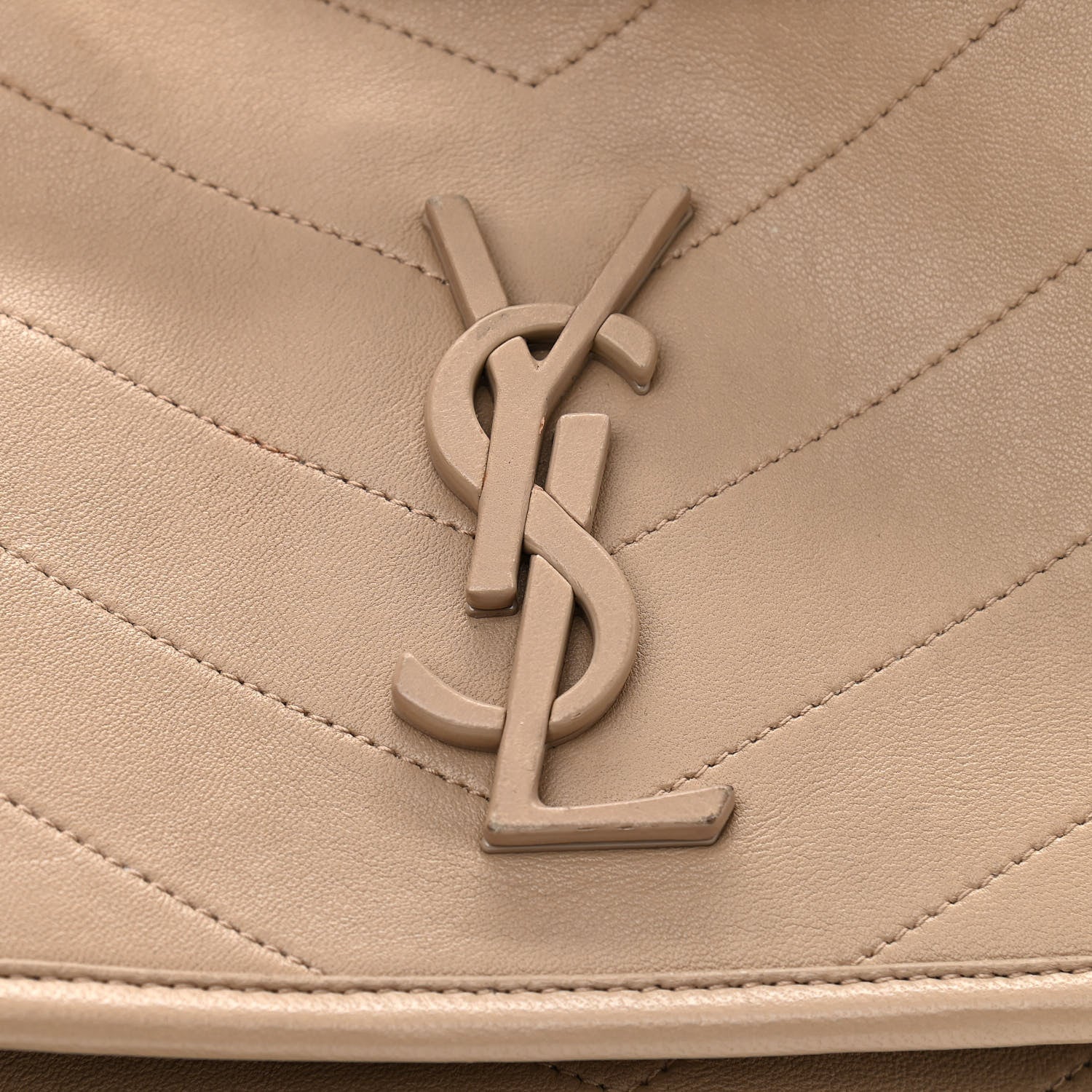 Saint Laurent Lambskin Matelasse Monogram Medium Niki Chain Satchel Dark Beige 13 of 14