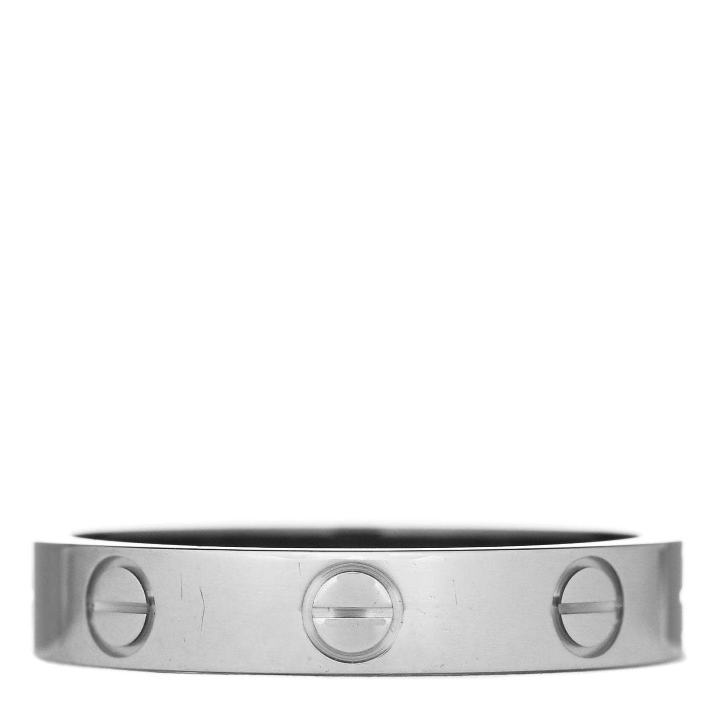 18K White Gold 3.5mm LOVE Wedding Band Ring 53 6.25