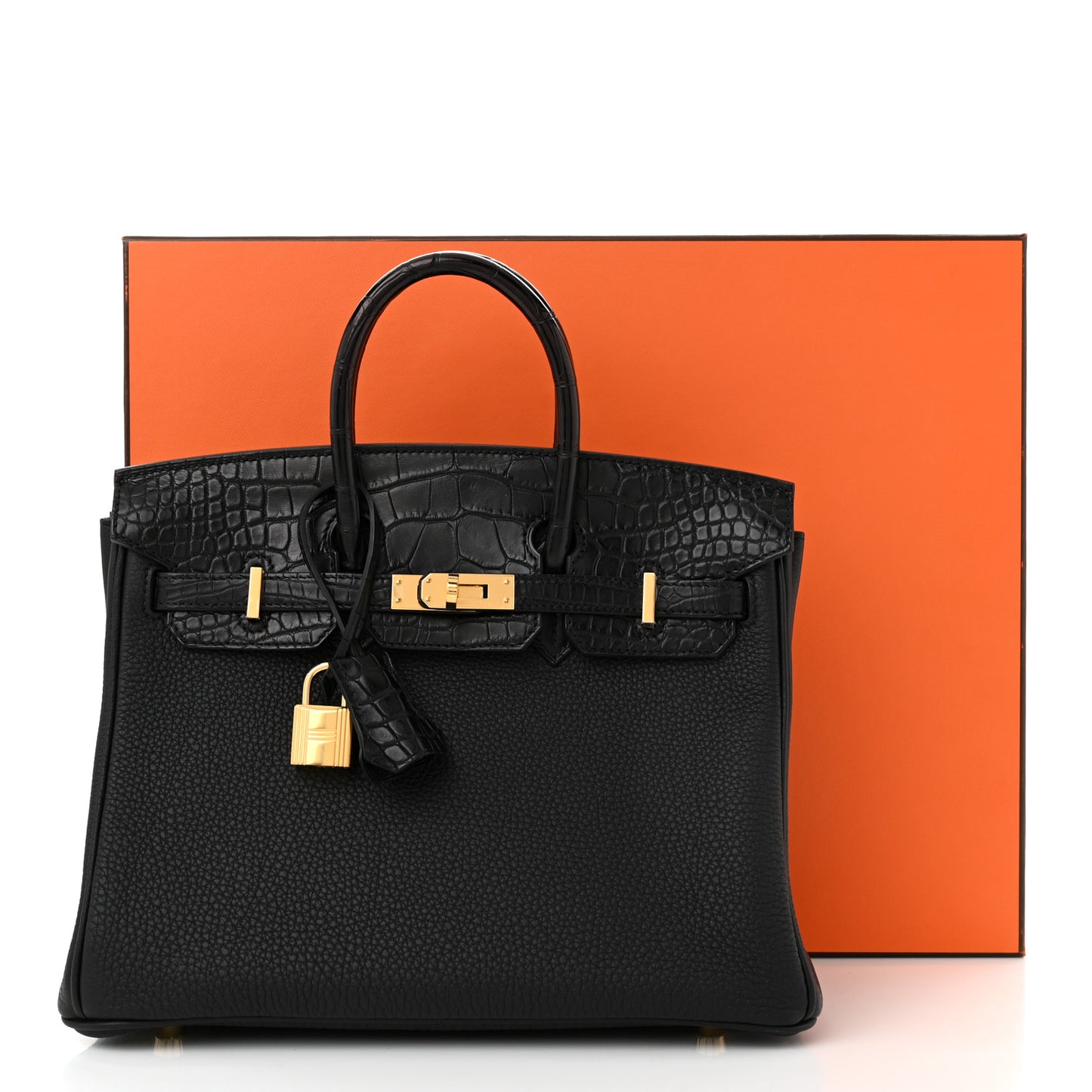 Togo Matte Alligator Birkin Touch 25 Black