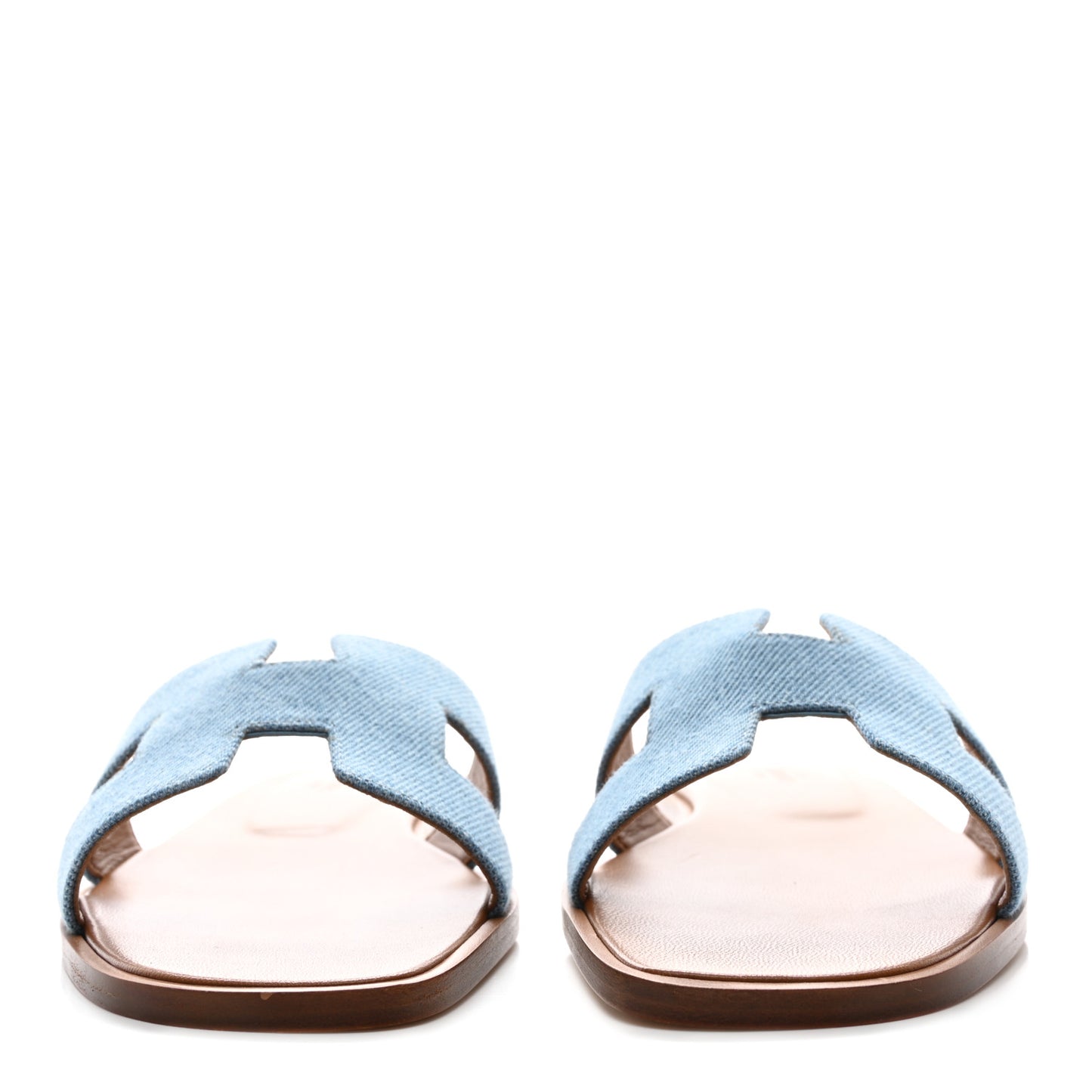 Denim Canvas Oran Sandals 38 Bleu Clair