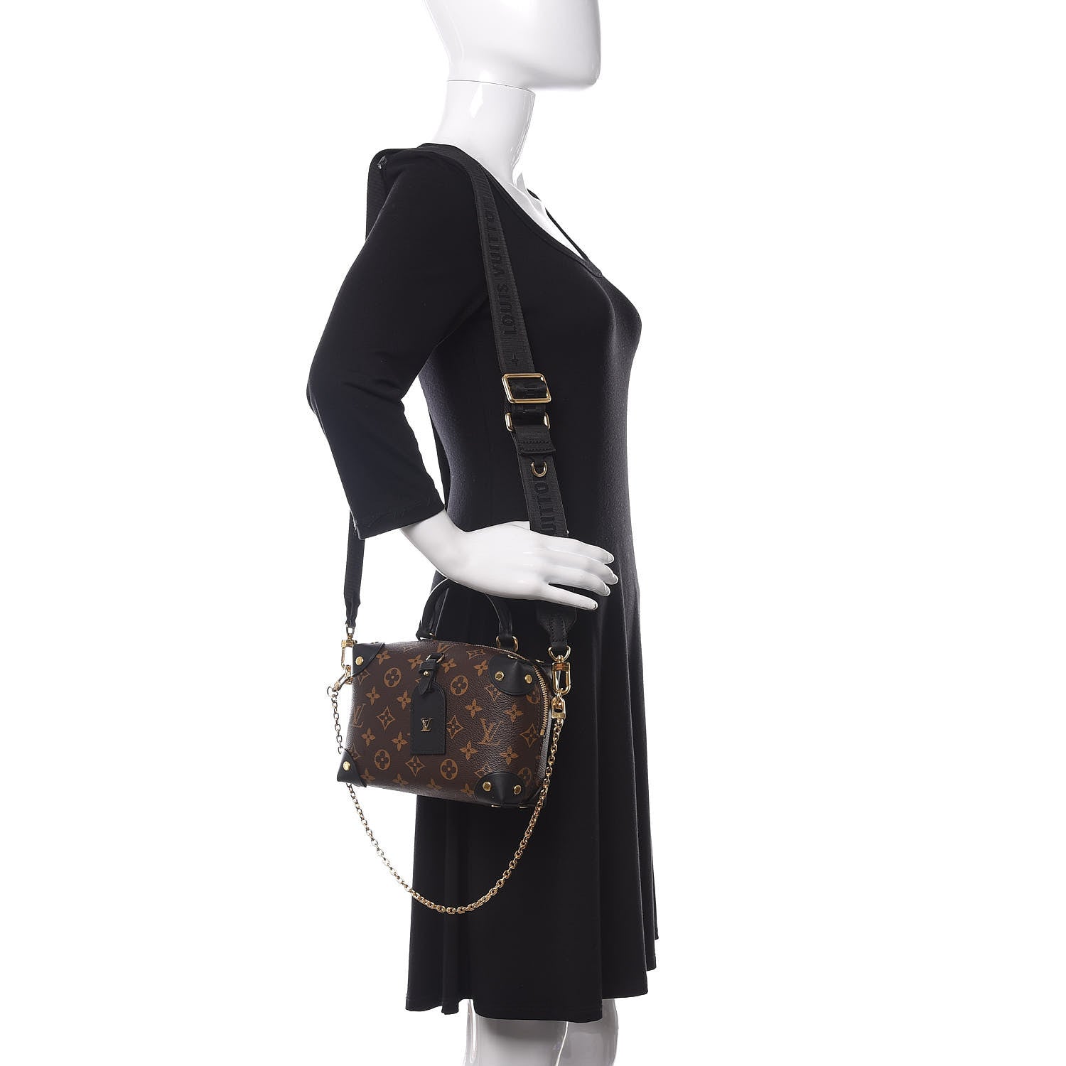 Louis Vuitton Monogram Petite Malle Souple Black 2 of 11