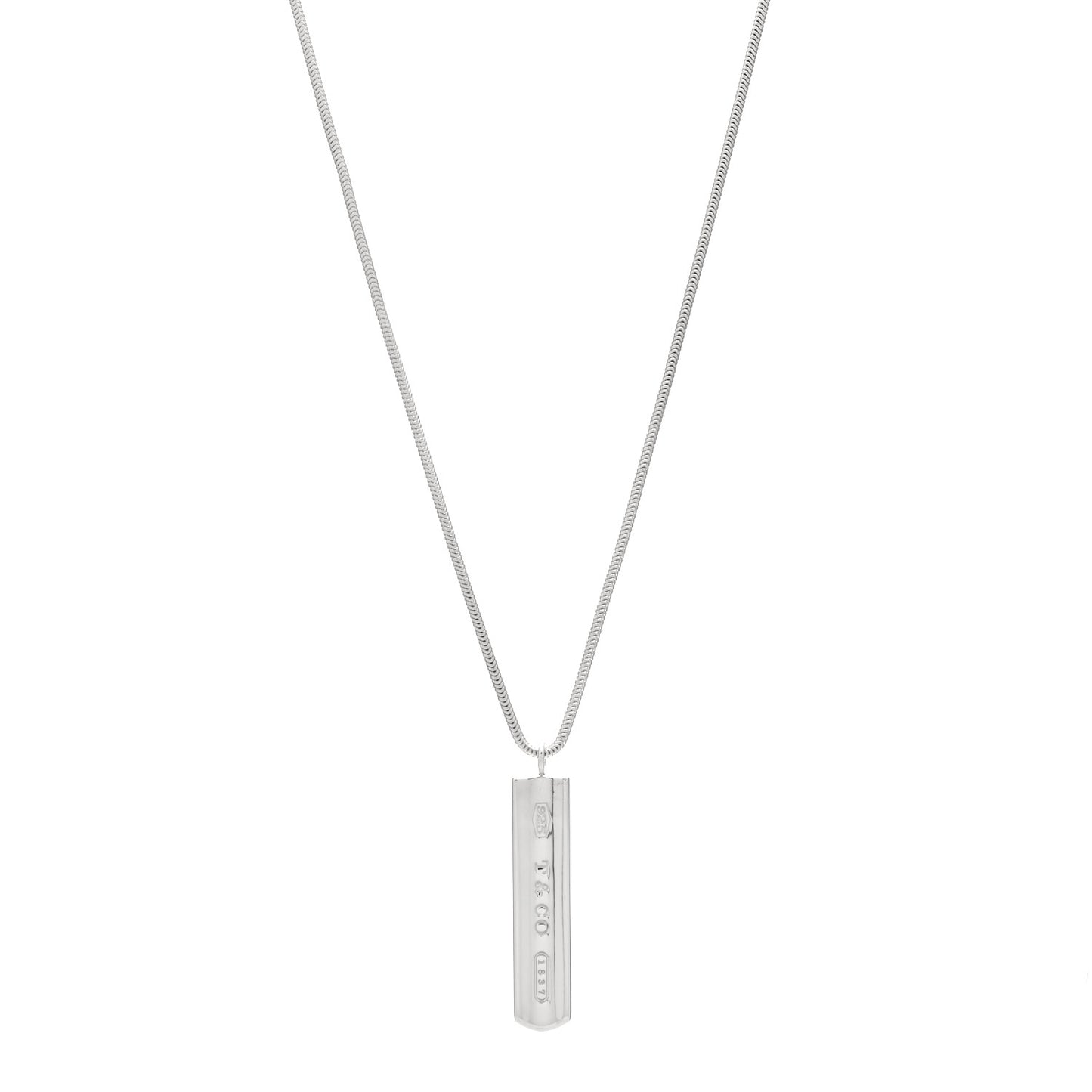 Sterling Silver 1837 Bar Pendant Necklace