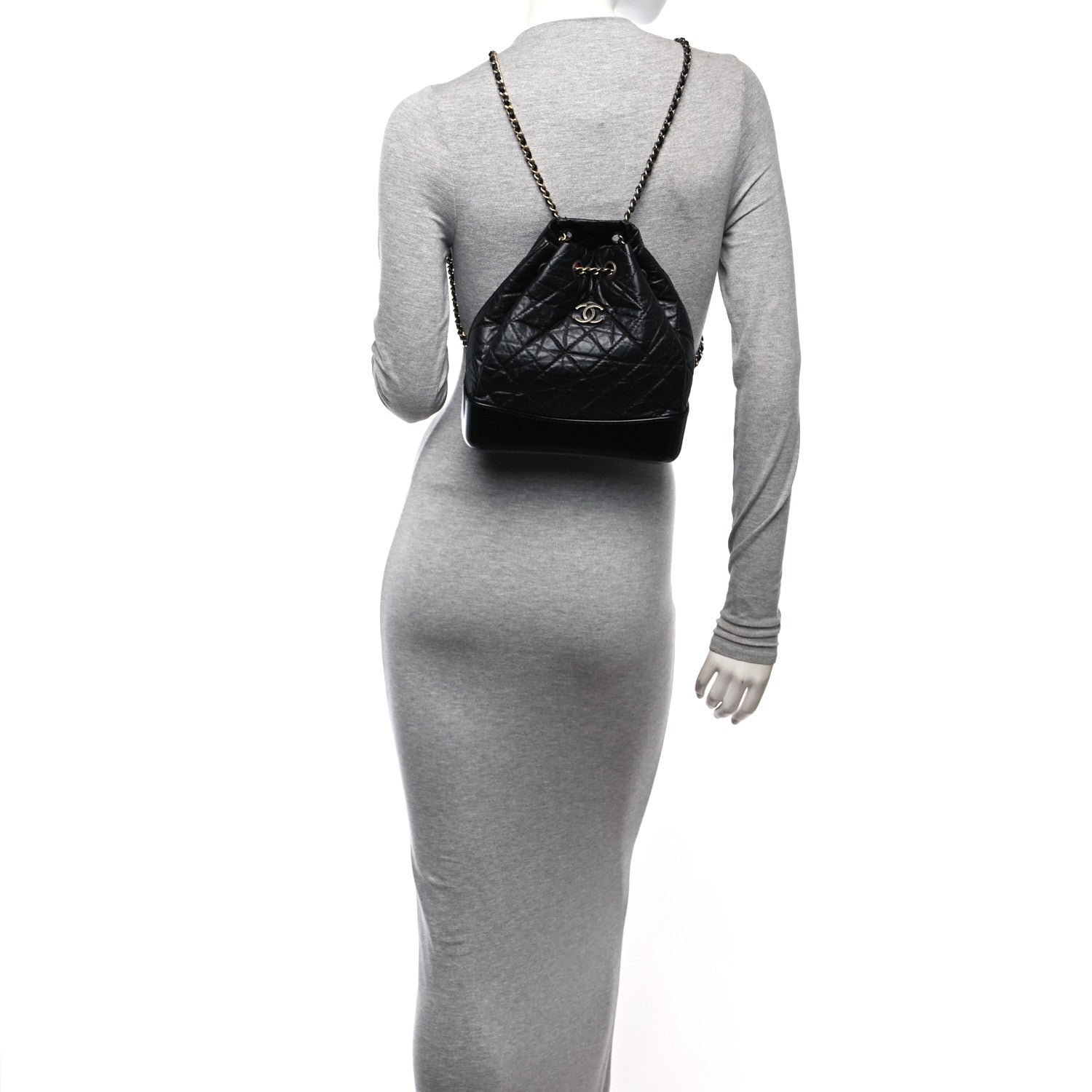 Chanel Aged Calfskin Quilted Small Gabrielle Backpack Black 2 of 12